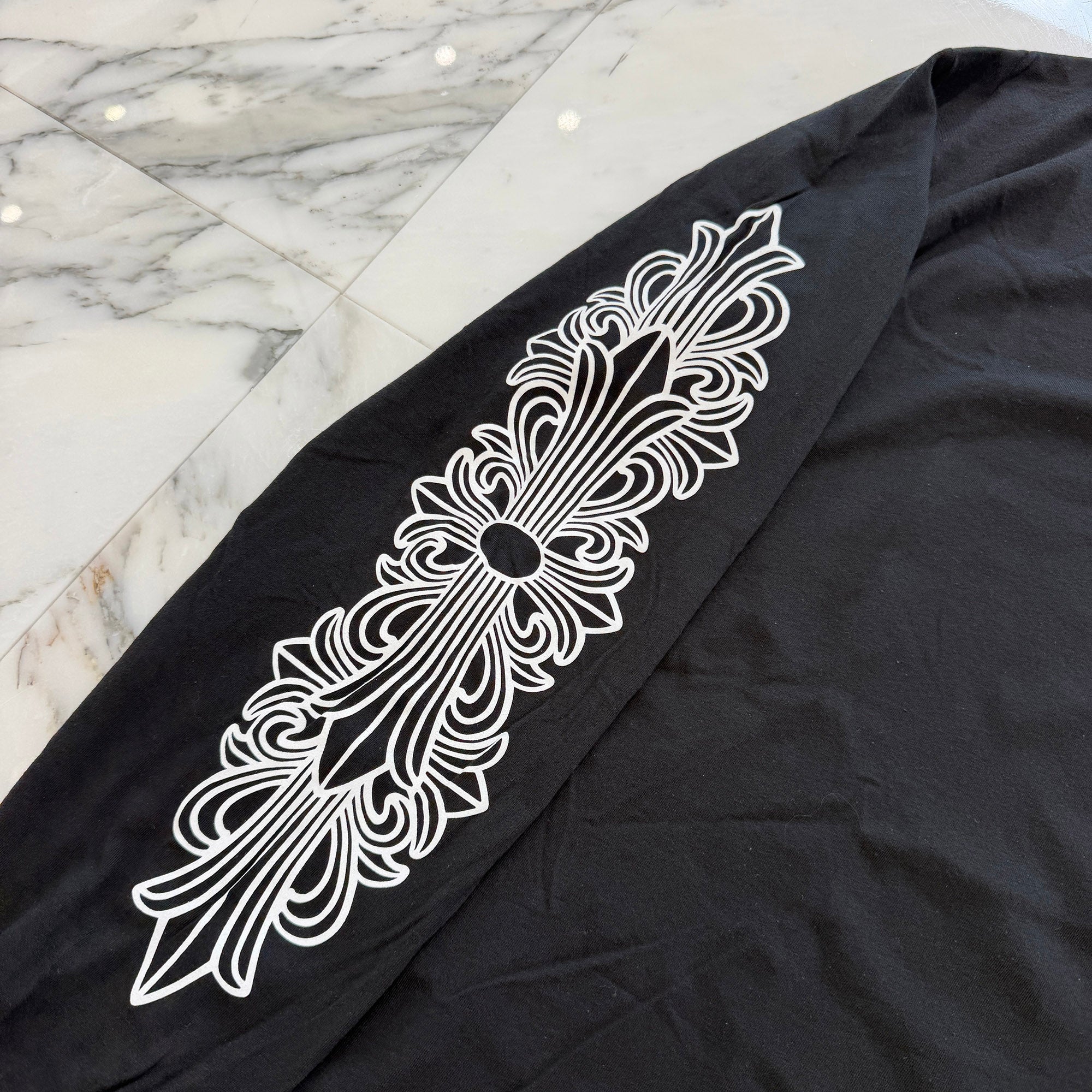CHROME HEARTS London Limited Floral Cross Horseshoe Long Sleeve Tee L クロムハーツ ロンドン限定 フローラルクロス ホースシュー ロングスリーブ Tシャツ サイズL