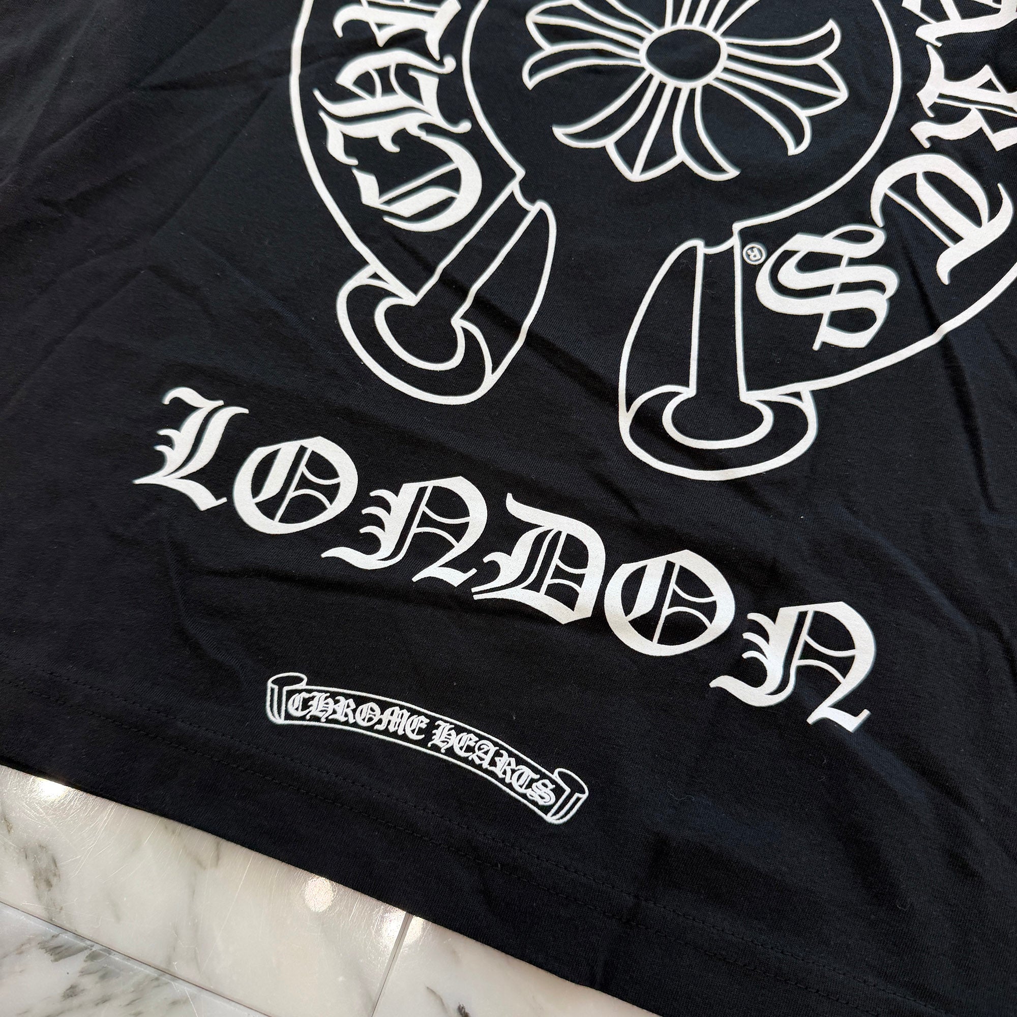 CHROME HEARTS London Limited Floral Cross Horseshoe Long Sleeve Tee L クロムハーツ ロンドン限定 フローラルクロス ホースシュー ロングスリーブ Tシャツ サイズL