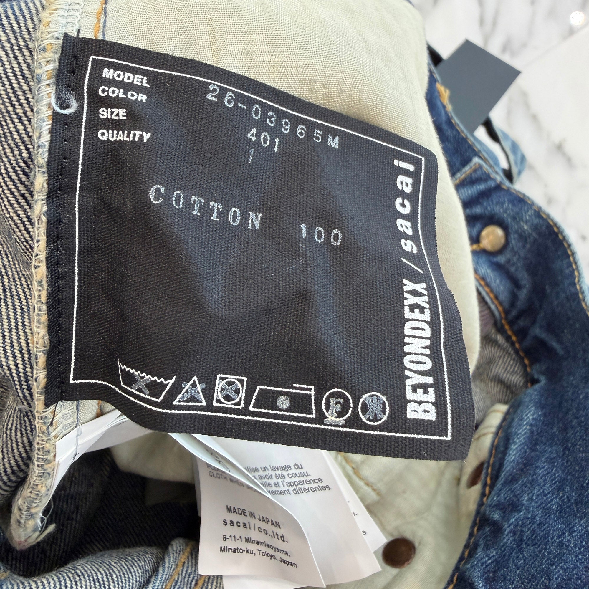 sacai × BEYONDEXX 2026SS Wide Denim Pants 26-03965M Size 1 サカイ×BEYONDEXX ワイド デニムパンツ サイズ1
