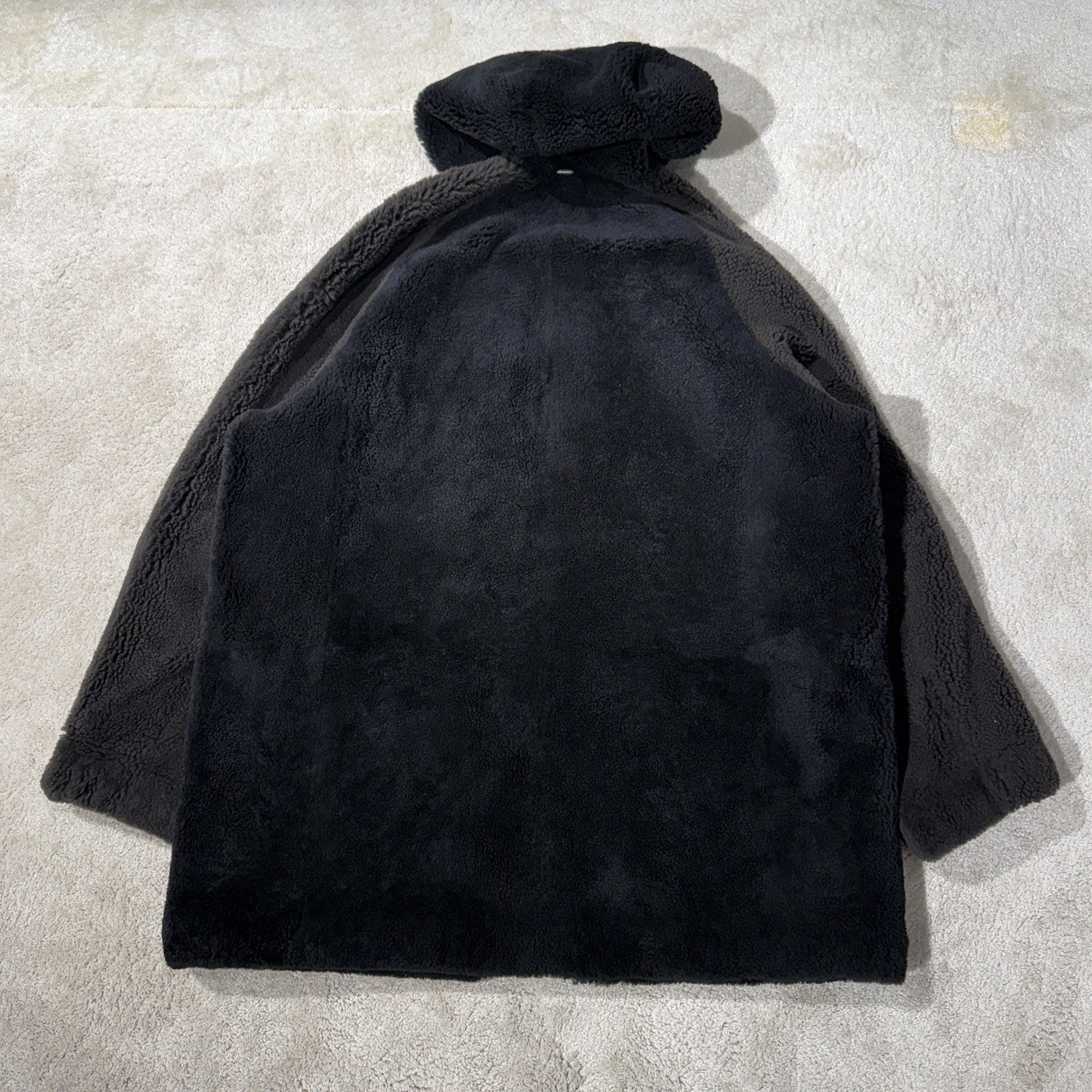 HERMES 2024AW Clou de Selle Button Reversible Zip Up Hooded Shearling Leather Jacket Size 50 エルメス クルー・ド・セル・ボタン リバーシブル ジップアップ フーデッド シアリング レザージャケット サイズ50