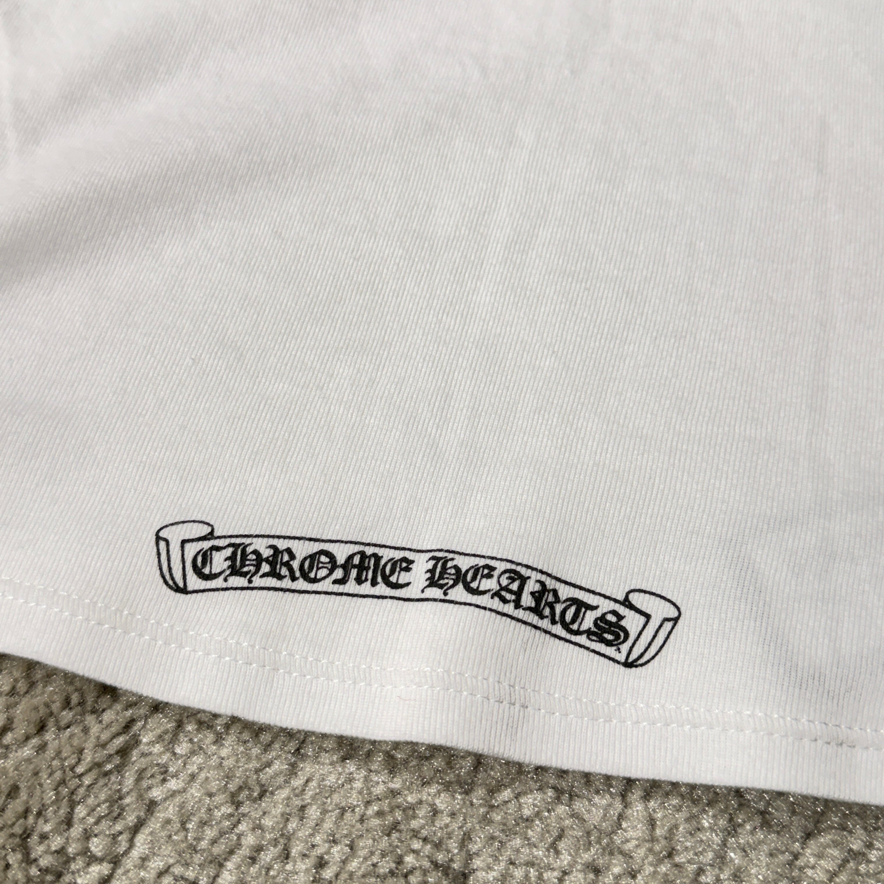 CHROME HEARTS Floral Cross Viny Heart Print Raglan Tee Size XS クロムハーツ フローラルクロス ヴィニーハートプリント ラグランTシャツ サイズXS