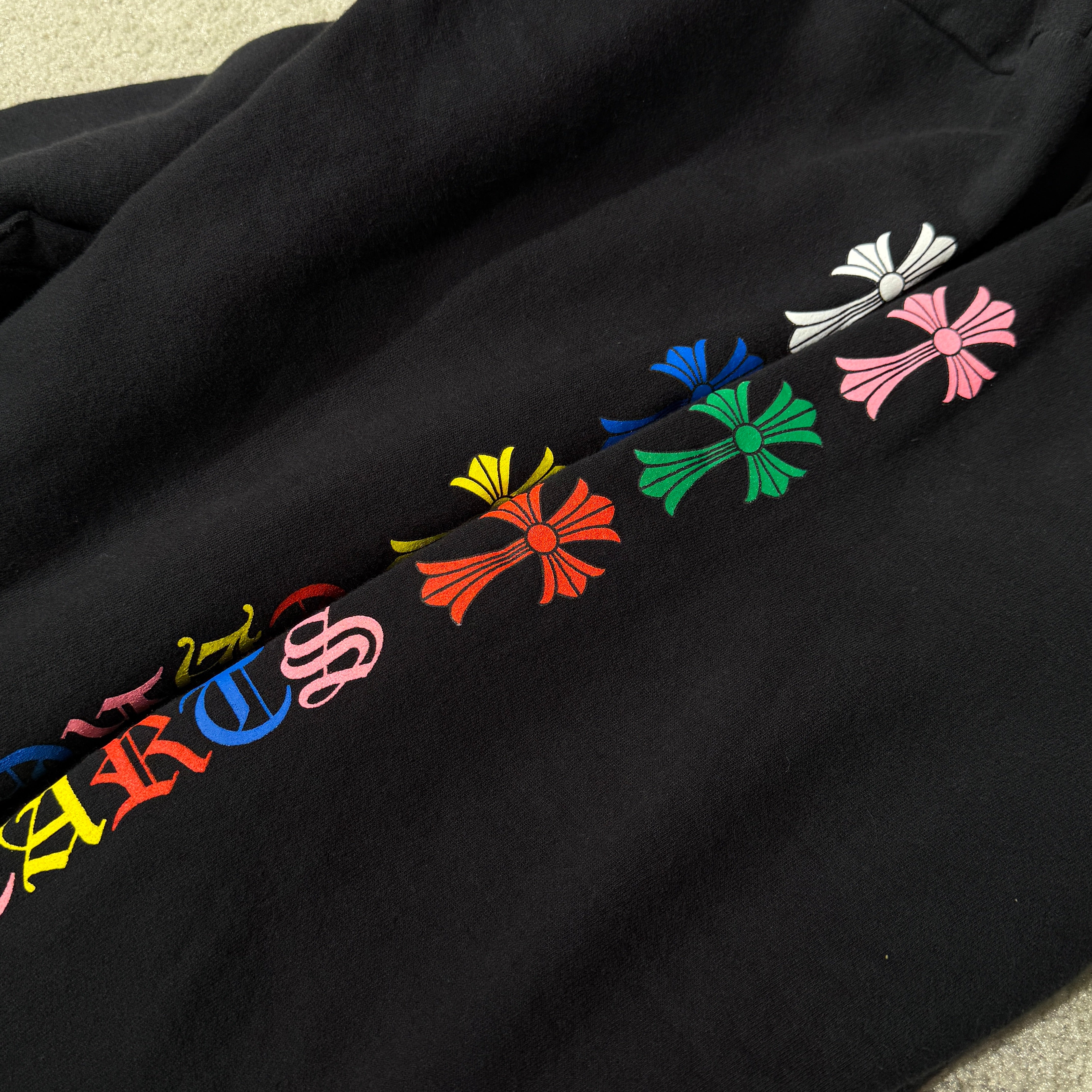 CHROME HEARTS Multi Color Cemetery Cross Pullover Hoodie Size L クロムハーツ マルチカラー セメタリークロス プルオーバー フーディ サイズL