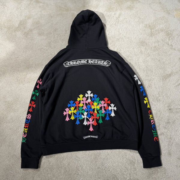 CHROME HEARTS Multi Color Cemetery Cross Pullover Hoodie Size L クロムハーツ マルチカラー セメタリークロス プルオーバー フーディ サイズL