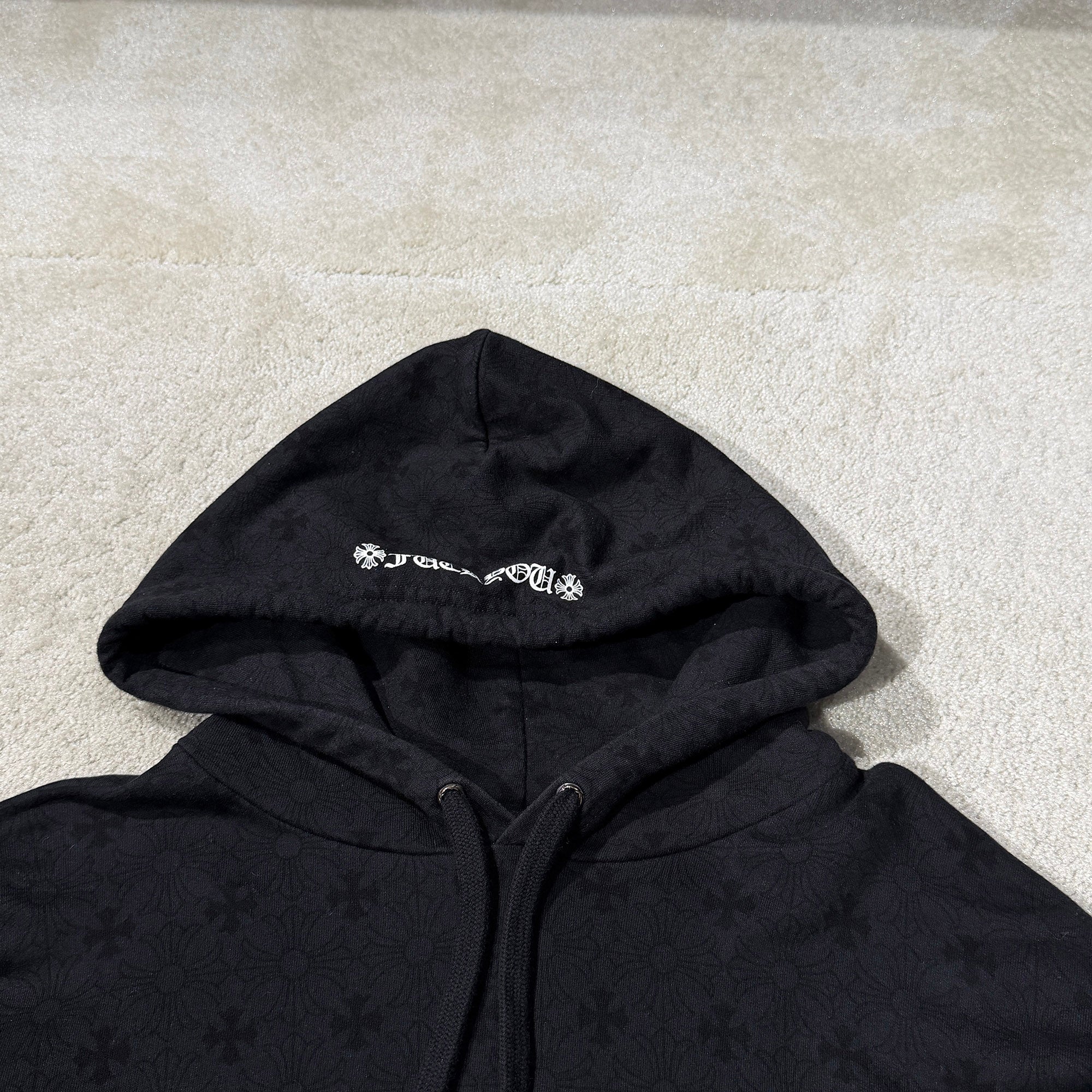 CHROME HEARTS Vertical Logo CH Plus Pullover Hoodie Size XL クロムハーツ ヴァーティカルロゴ CHプラス総柄 プルオーバーフーディ サイXL