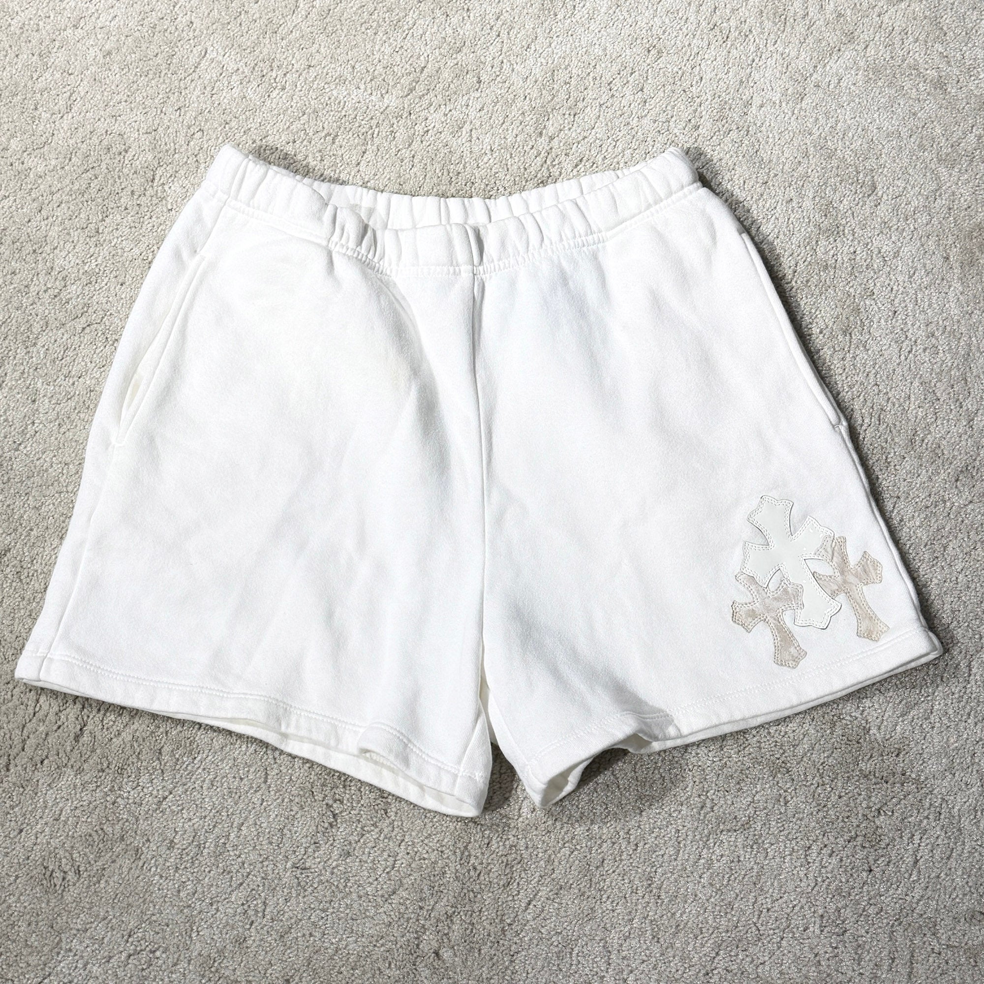 CHROME HEARTS Patent Leather Cross Patch Sweat Shorts Size S クロムハーツ パテントレザークロスパッチ スウェットショーツ サイズS