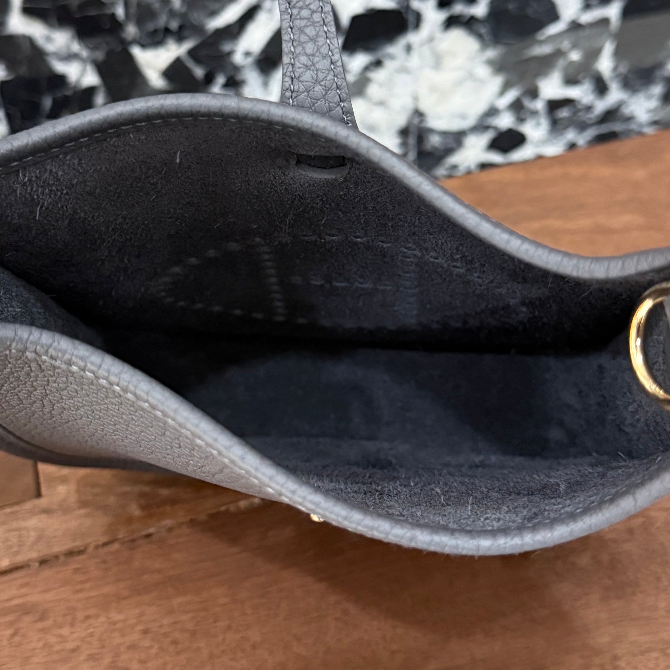 HERMES Evelyn Amazon TPM "Gris Misty" G刻印 エルメス エブリン アマゾン TPM "グリミスティ" レザーショルダーバッグ G刻印
