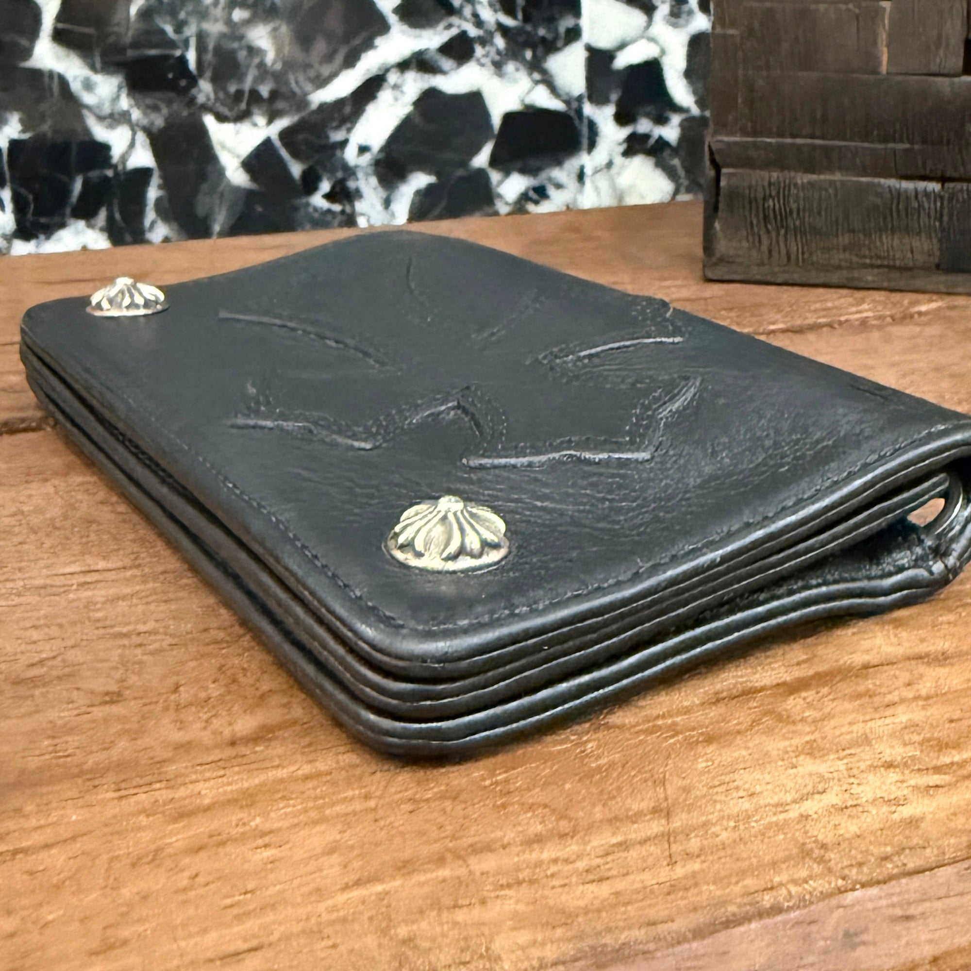 CHROME HEARTS 1 Zip Cross Patch Leather Wallet クロムハーツ 1ジップ クロスパッチ レザーウォレット