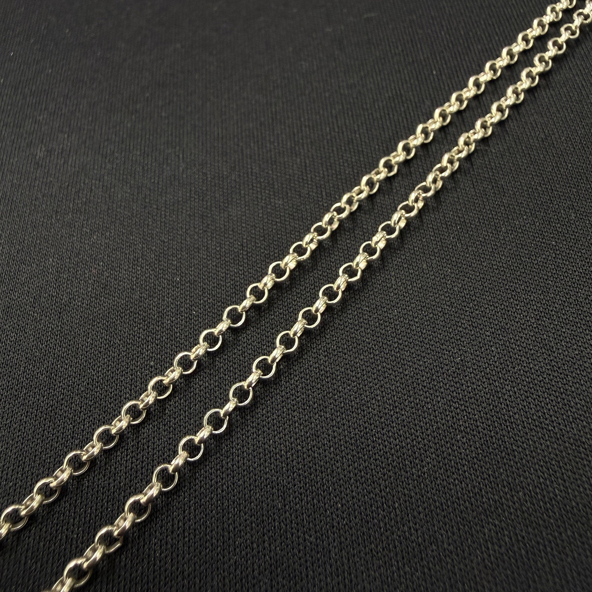 CHROME HEARTS Safety Pin Pendant Top 1 Diamond Roll Chain Necklace Size 16 Inch クロムハーツ セーフティピン 1ダイヤモンド ペンダントトップ ロールチェーン ネックレス サイズ16インチ