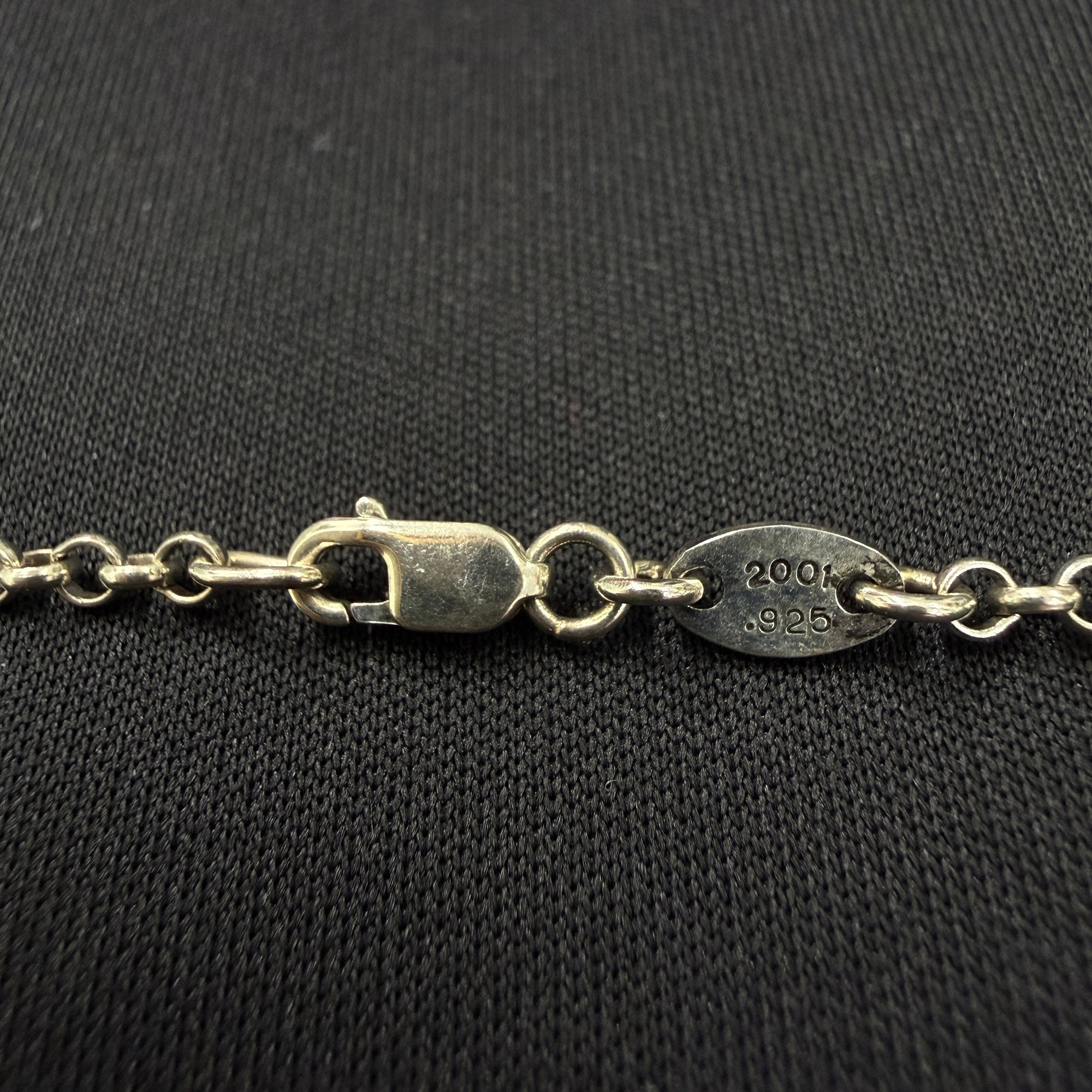 CHROME HEARTS Safety Pin Pendant Top 1 Diamond Roll Chain Necklace Size 16 Inch クロムハーツ セーフティピン 1ダイヤモンド ペンダントトップ ロールチェーン ネックレス サイズ16インチ