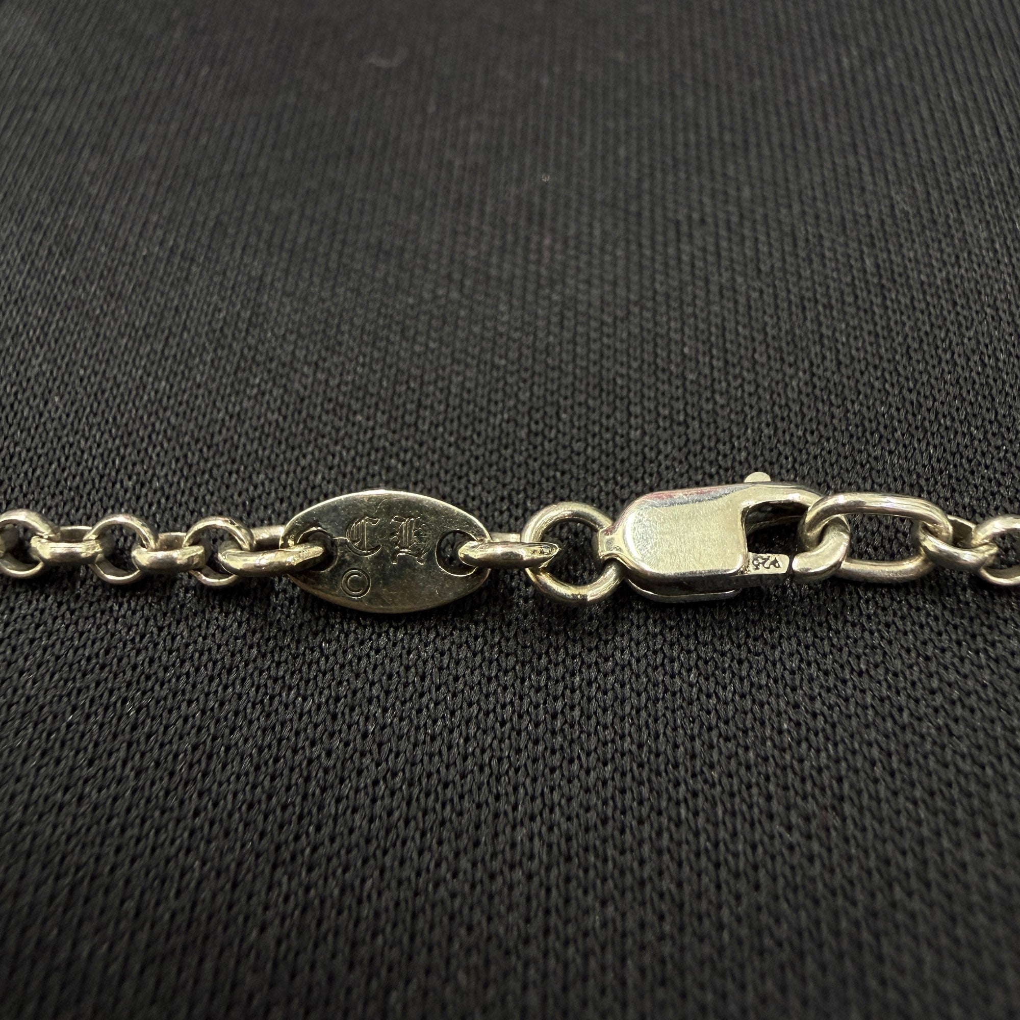 CHROME HEARTS Safety Pin Pendant Top 1 Diamond Roll Chain Necklace Size 16 Inch クロムハーツ セーフティピン 1ダイヤモンド ペンダントトップ ロールチェーン ネックレス サイズ16インチ