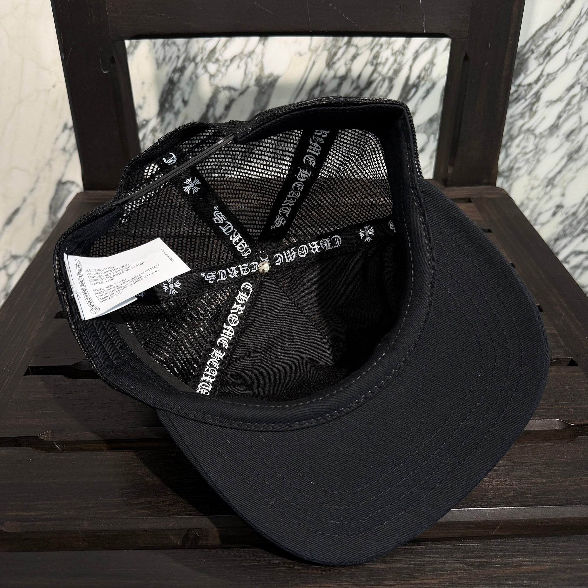 CHROME HEARTS FUCK Leather Patch Trucker Cap Size ONE SIZE (51-61) クロムハーツ ファック レザーパッチ トラッカーキャップ サイズONE SIZE (51-61)