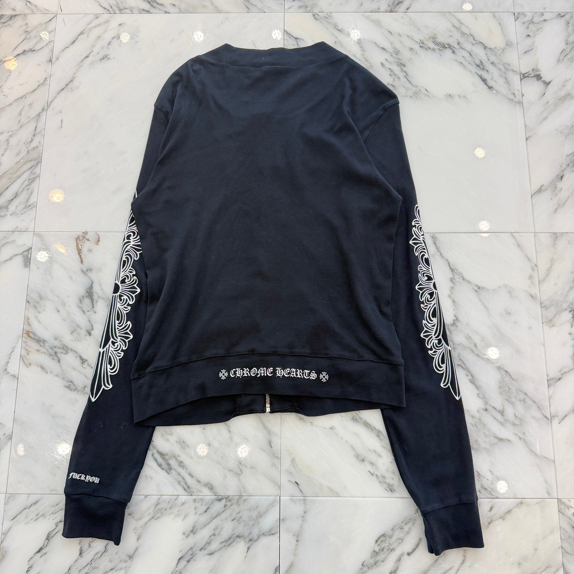 CHROME HEARTS Floral Cross Fuck You Print Track Jacket Size XL クロムハーツ フローラルクロス ファックユー トラックジャケット サイズXL