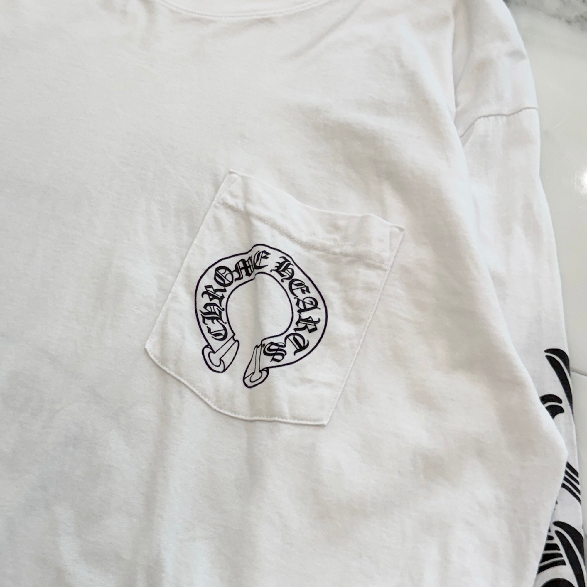 CHROME HEARTS Floral Cross Horseshoe Long Sleeve Tee Size XL クロムハーツ フローラルクロス ホースシュー ロングスリーブ Tシャツ サイズXL