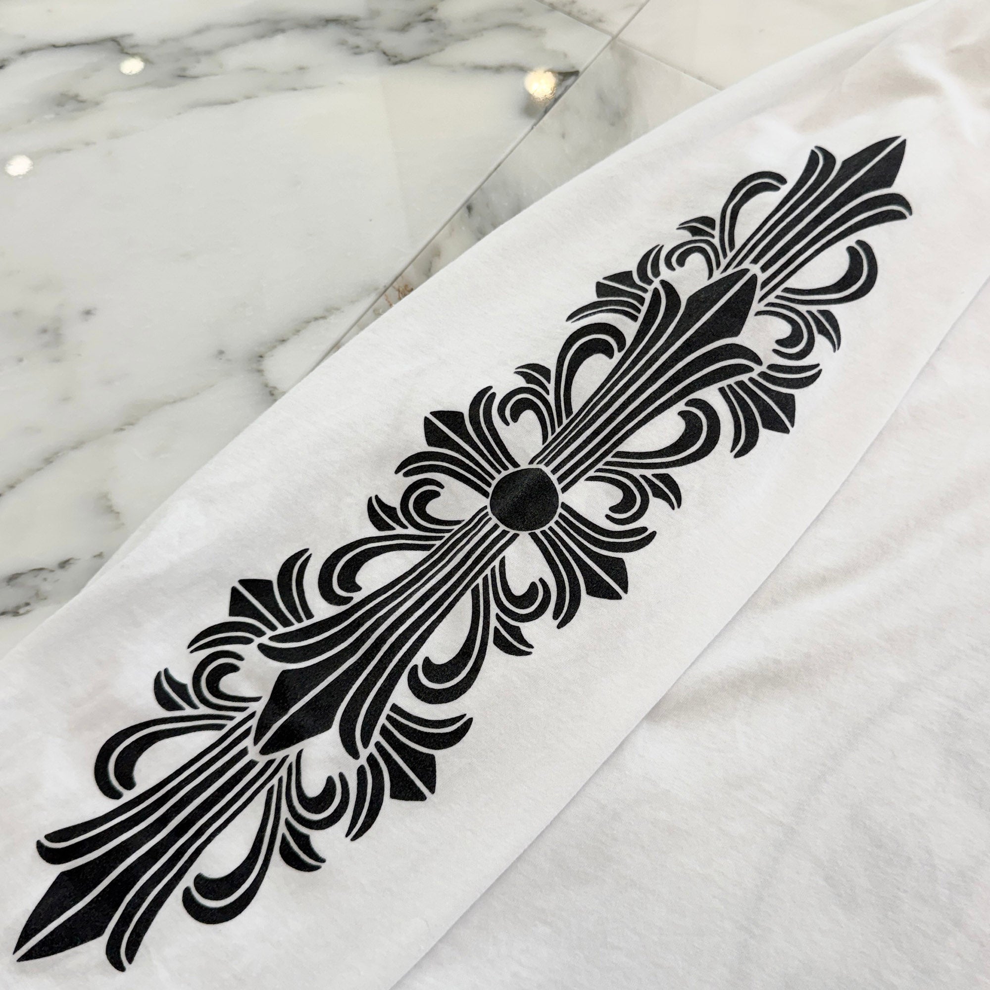 CHROME HEARTS Floral Cross Horseshoe Long Sleeve Tee Size XL クロムハーツ フローラルクロス ホースシュー ロングスリーブ Tシャツ サイズXL