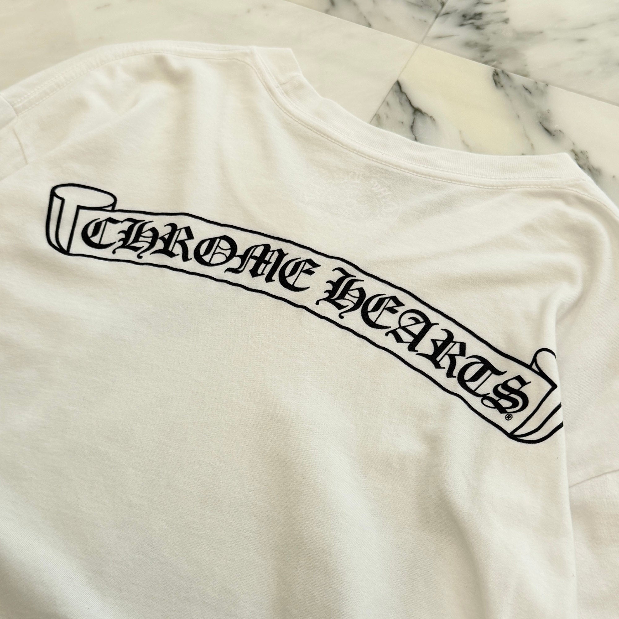 CHROME HEARTS Back Scroll Label Logo Long Sleeve Tee Size L クロム
