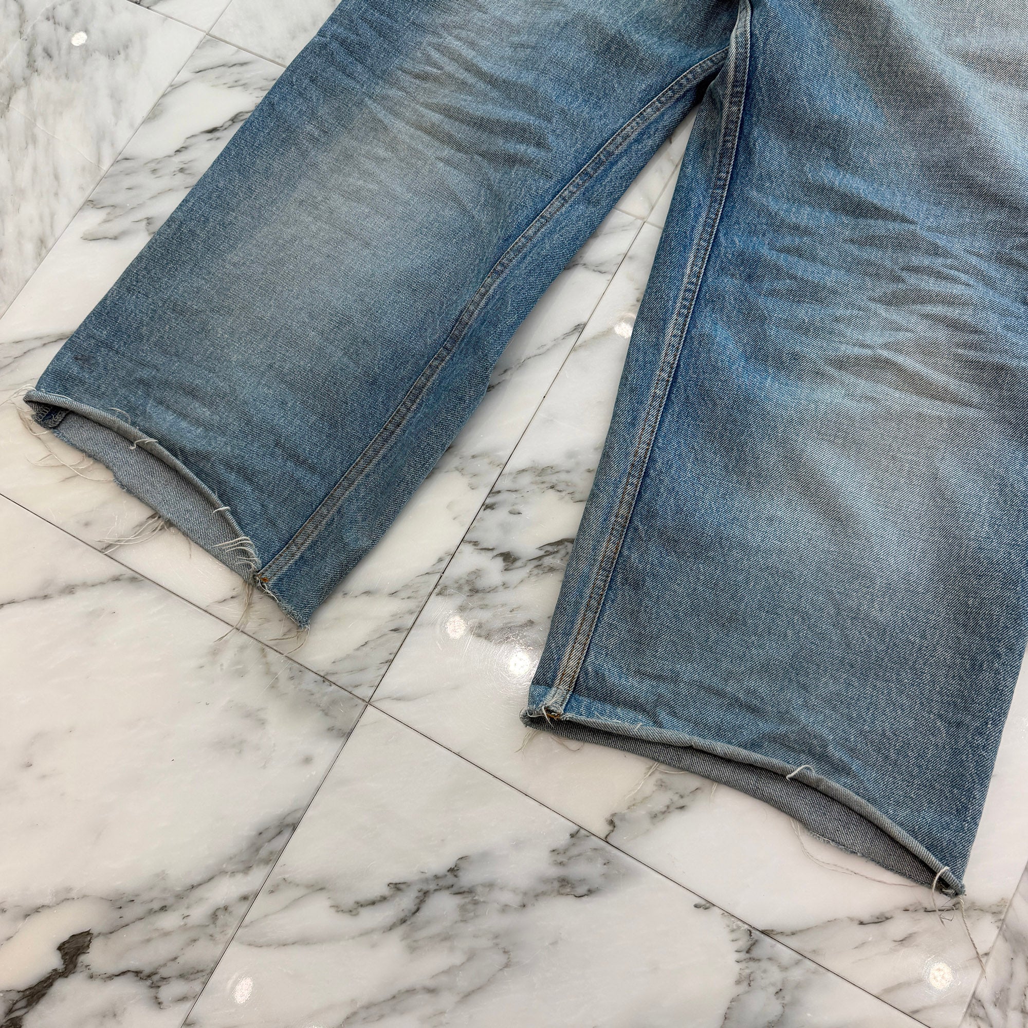 BALENCIAGA 2022SS Large Fit Destroyed Denim Pants 697828 TJW79 Size S バレンシアガ ラージフィット ダメージ加工 デニムパンツ サイズS