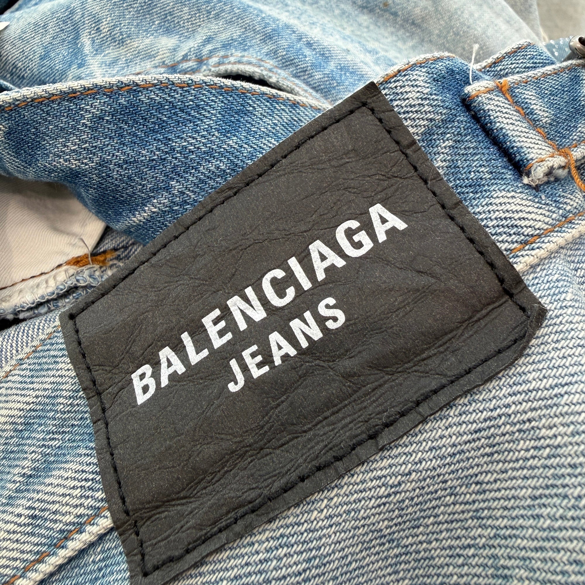 BALENCIAGA 2022SS Large Fit Destroyed Denim Pants 697828 TJW79