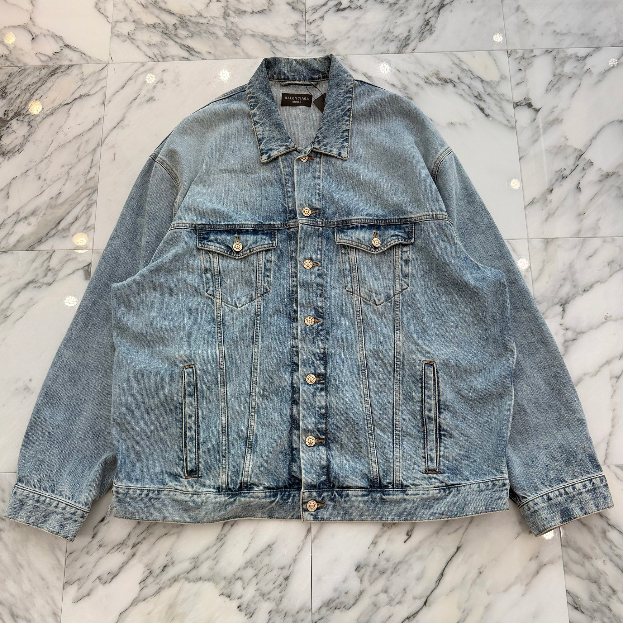 BALENCIAGA 2024AW Oversized Denim Tracker Jacket 681690 TRW55 Size 3 バレンシアガオーバーサイズ デニムトラッカージャケット サイズ3
