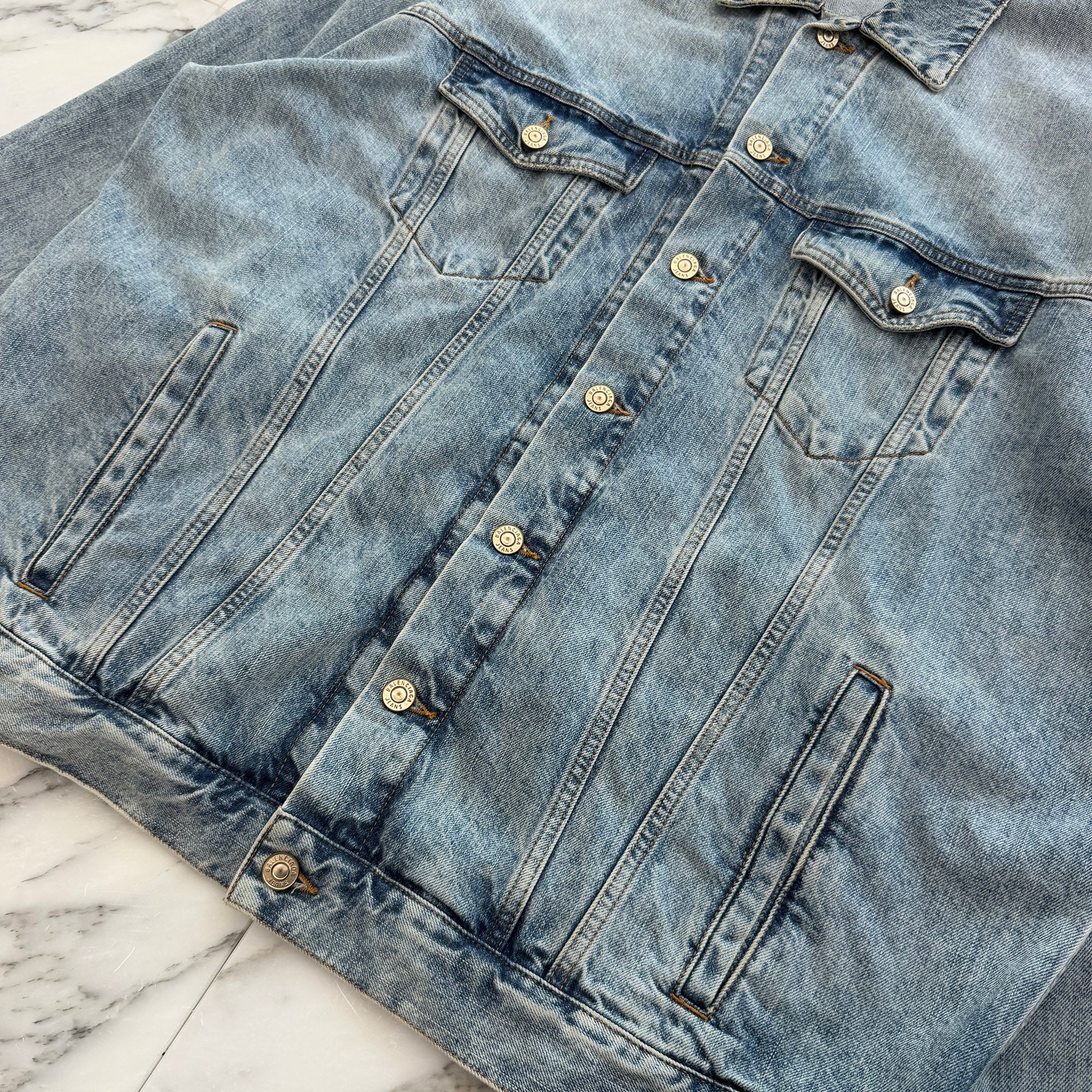 BALENCIAGA 2024AW Oversized Denim Tracker Jacket 681690 TRW55 Size 3 バレンシアガオーバーサイズ デニムトラッカージャケット サイズ3
