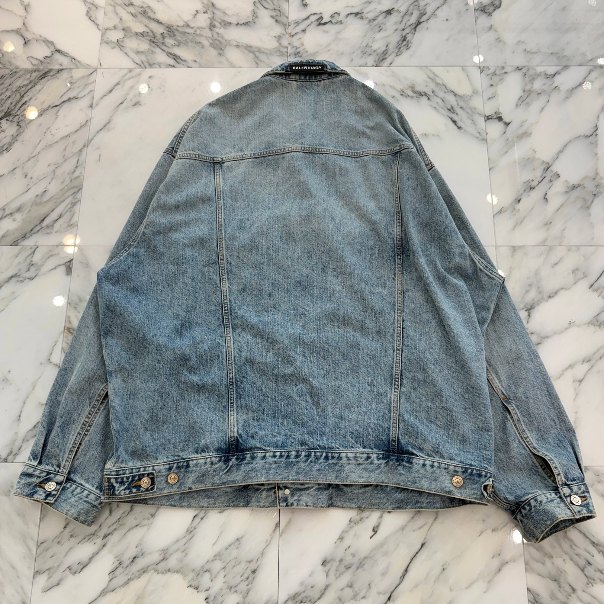 BALENCIAGA 2024AW Oversized Denim Tracker Jacket 681690 TRW55 Size 3 バレンシアガオーバーサイズ デニムトラッカージャケット サイズ3