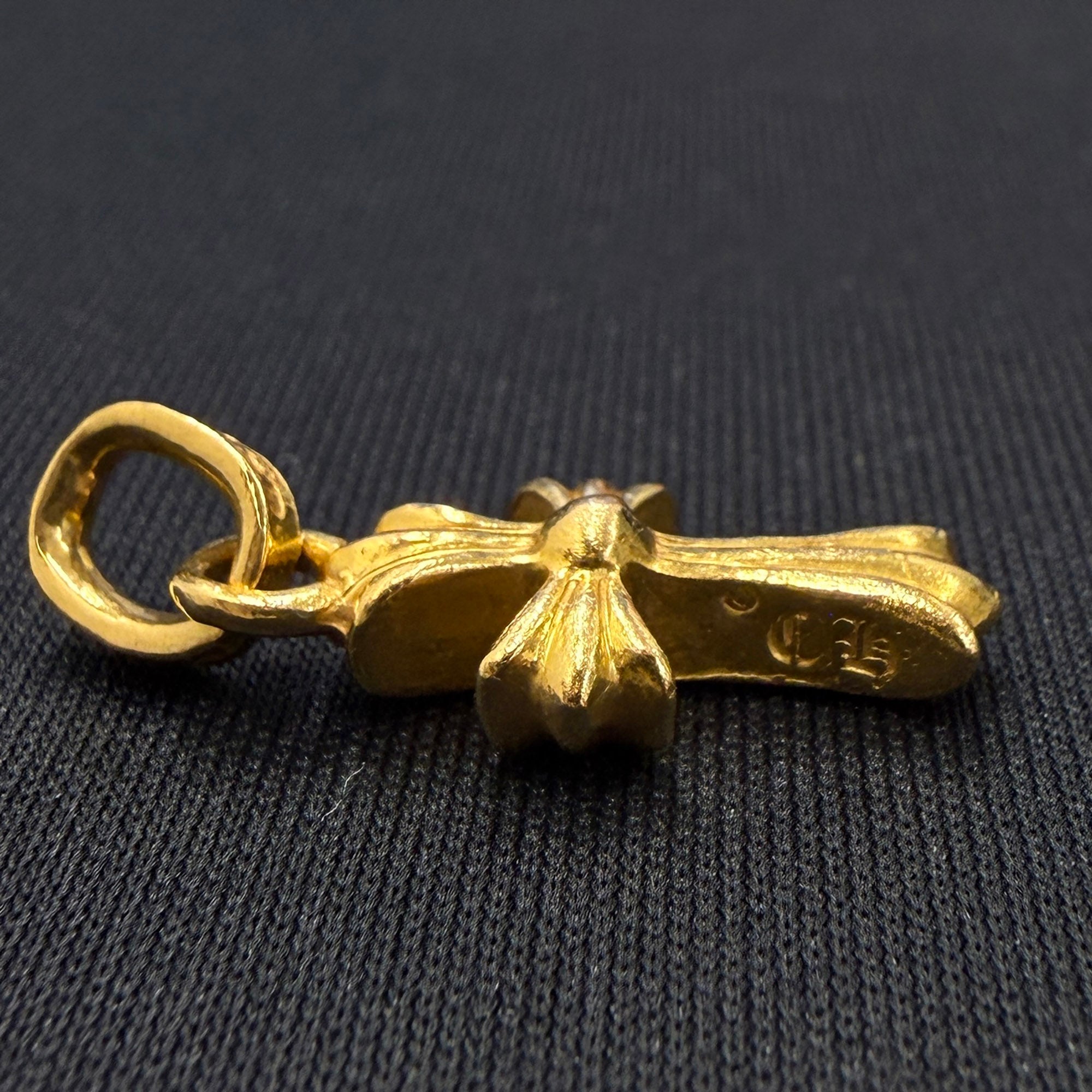 CHROME HEARTS 22K CH Cross Baby Fat Charm Pave Diamond クロム