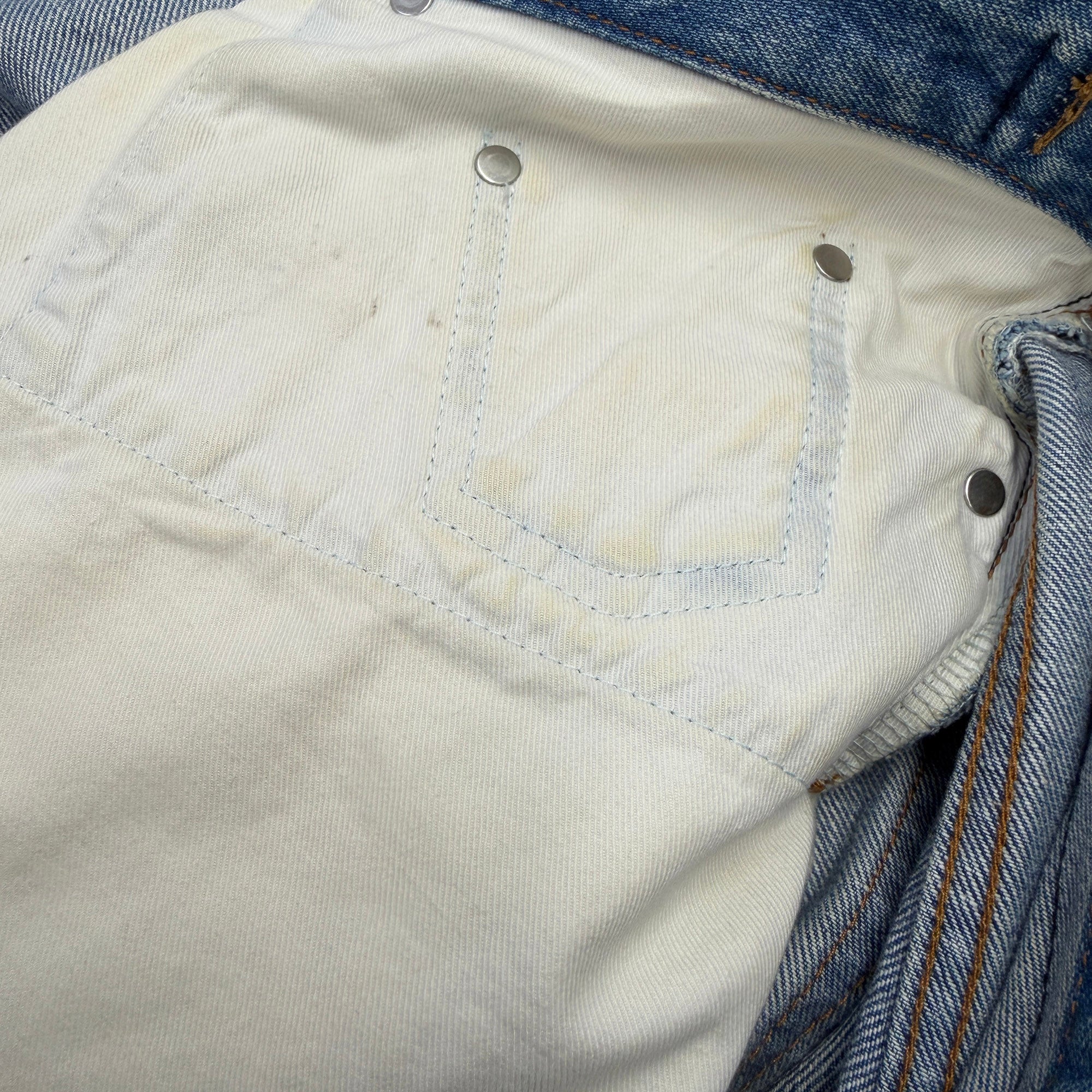 BALENCIAGA 2022SS Large Fit Destroyed Denim Pants 697828 TJW79
