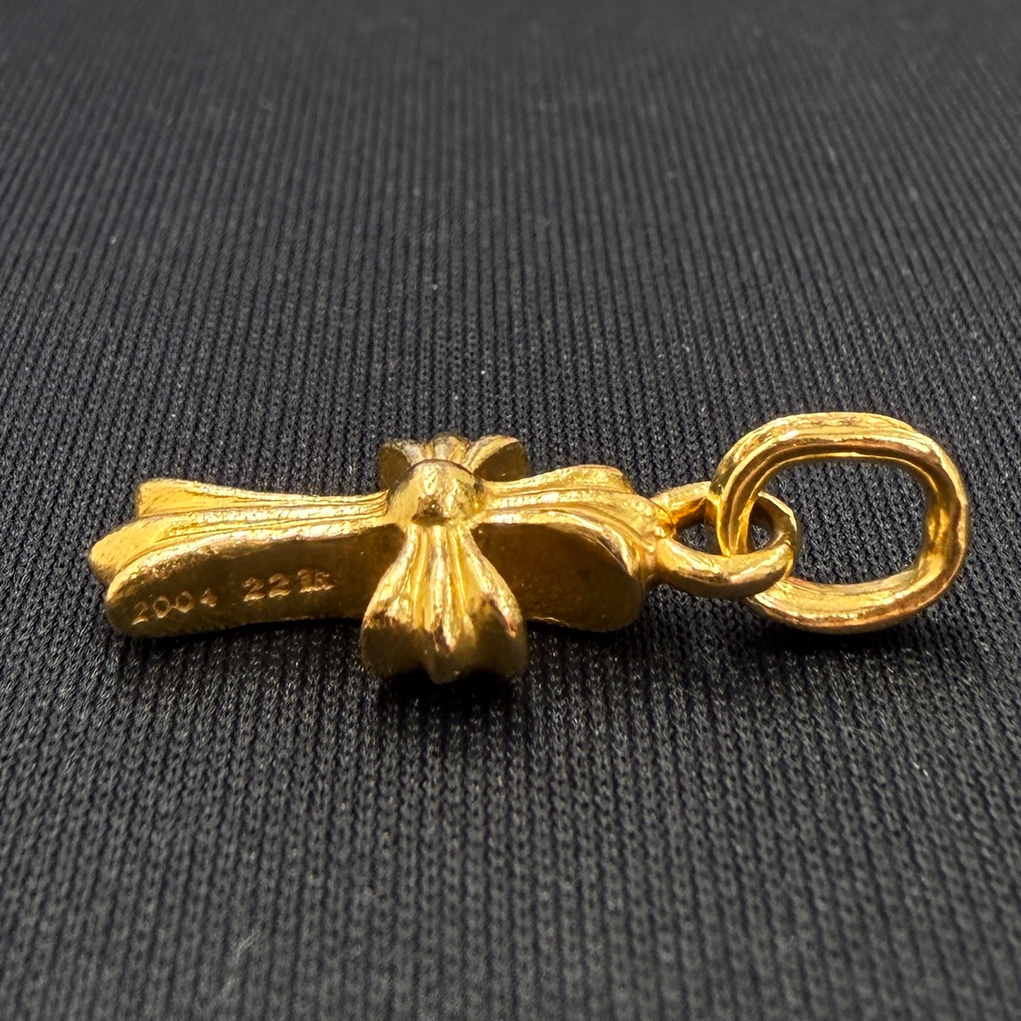 CHROME HEARTS 22K CH Cross Baby Fat Charm Pave Diamond クロムハーツ 22K CHクロス ベビーファット チャーム パヴェダイヤモンド