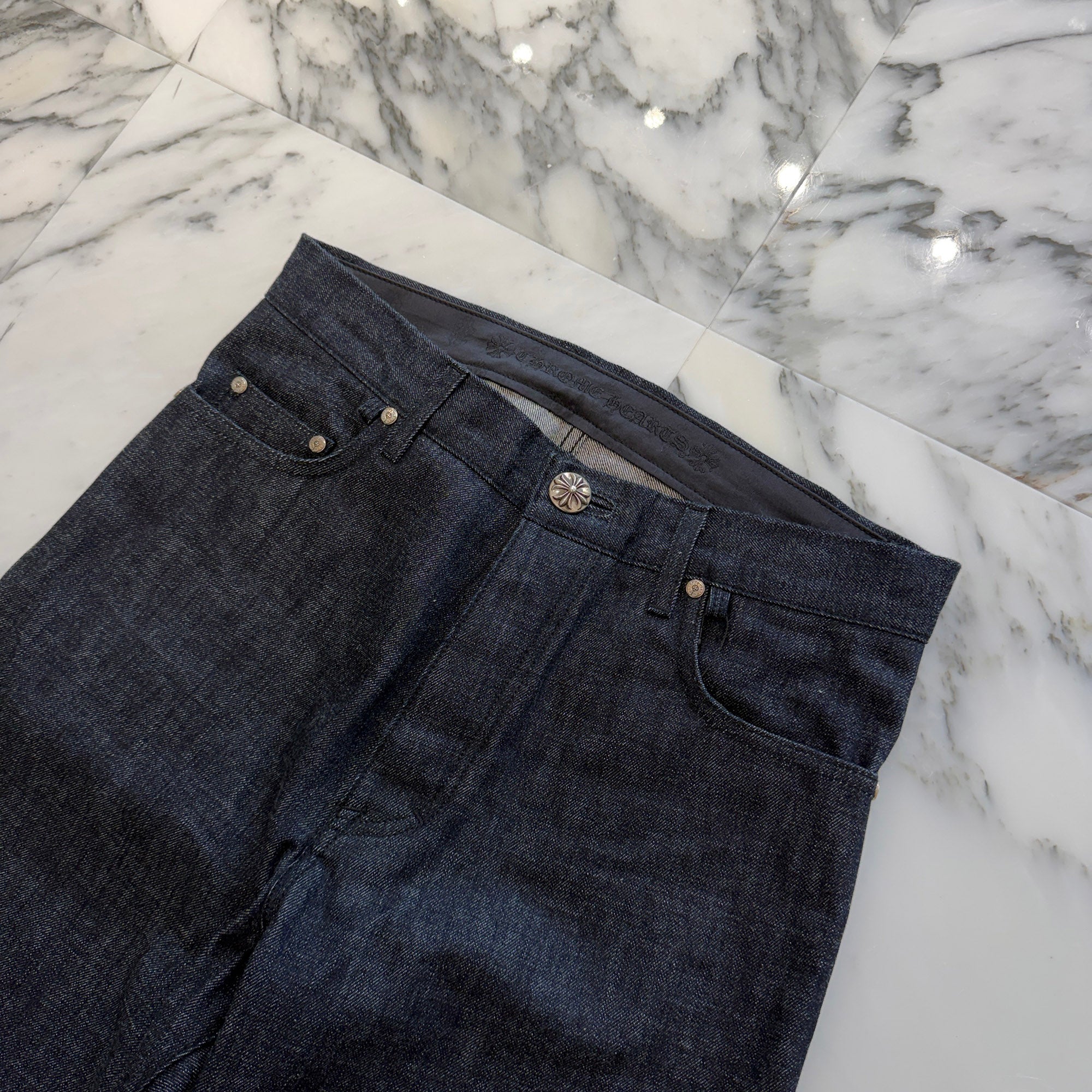 CHROME HEARTS KS FIT Cross Ball Button Denim Pants Size 30 クロムハーツ KSフィット クロスボールボタン デニムパンツ サイズ30