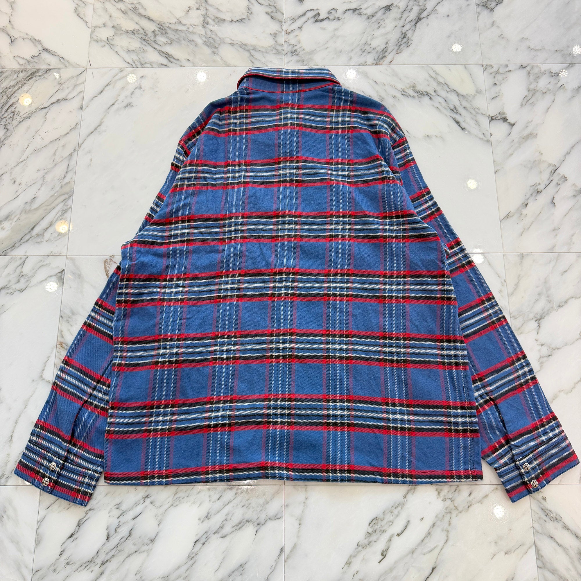CHROME HEARTS Y NOT Cross Ball Button Check Shirt Size XL クロムハーツ ワイノット クロスボールボタン チェックシャツ サイズXL