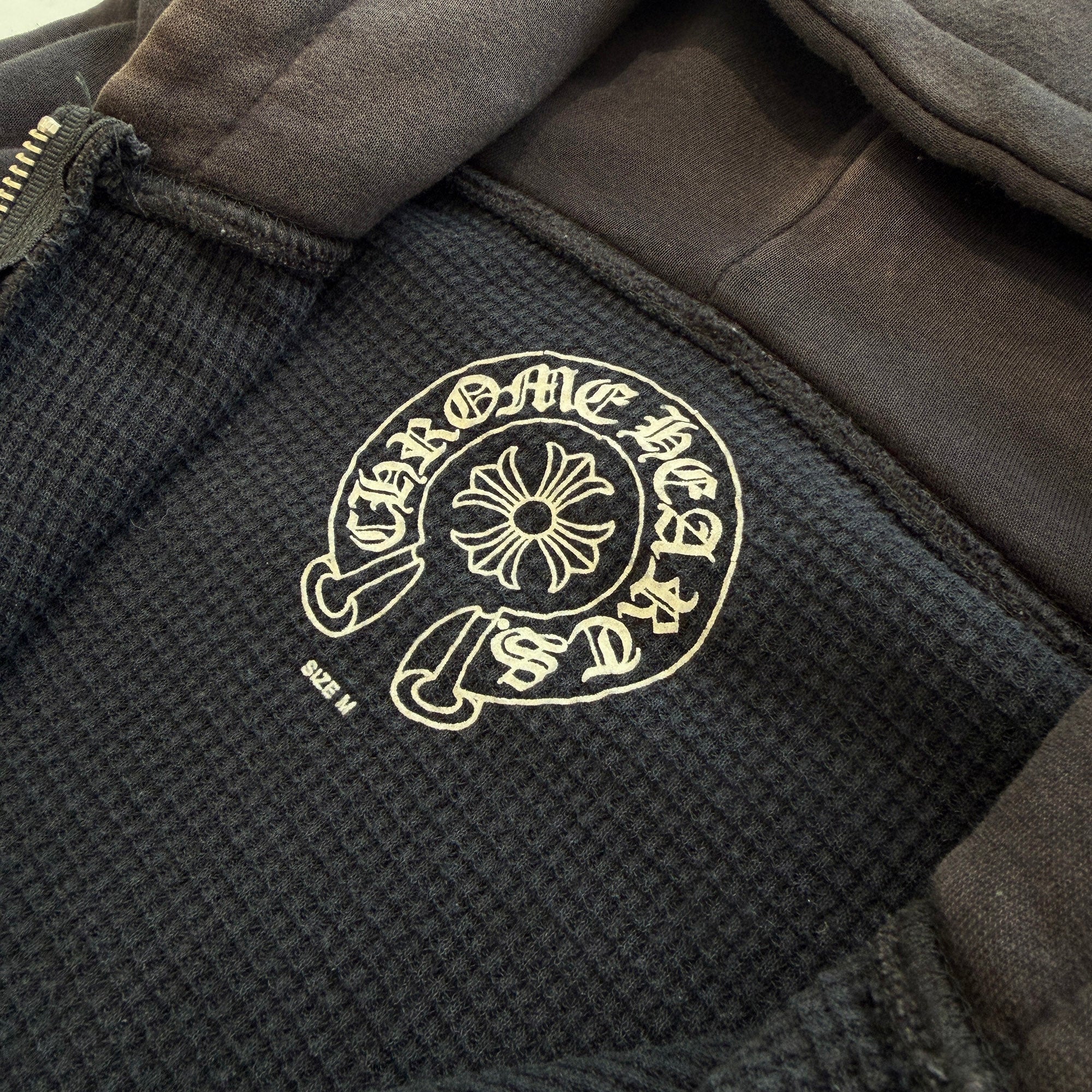 CHROME HEARTS Back Floral Cross Scroll Zip Up Hoodie Size M クロムハーツ バックフローラルクロス スクロール ジップアップ フーディ サイズM