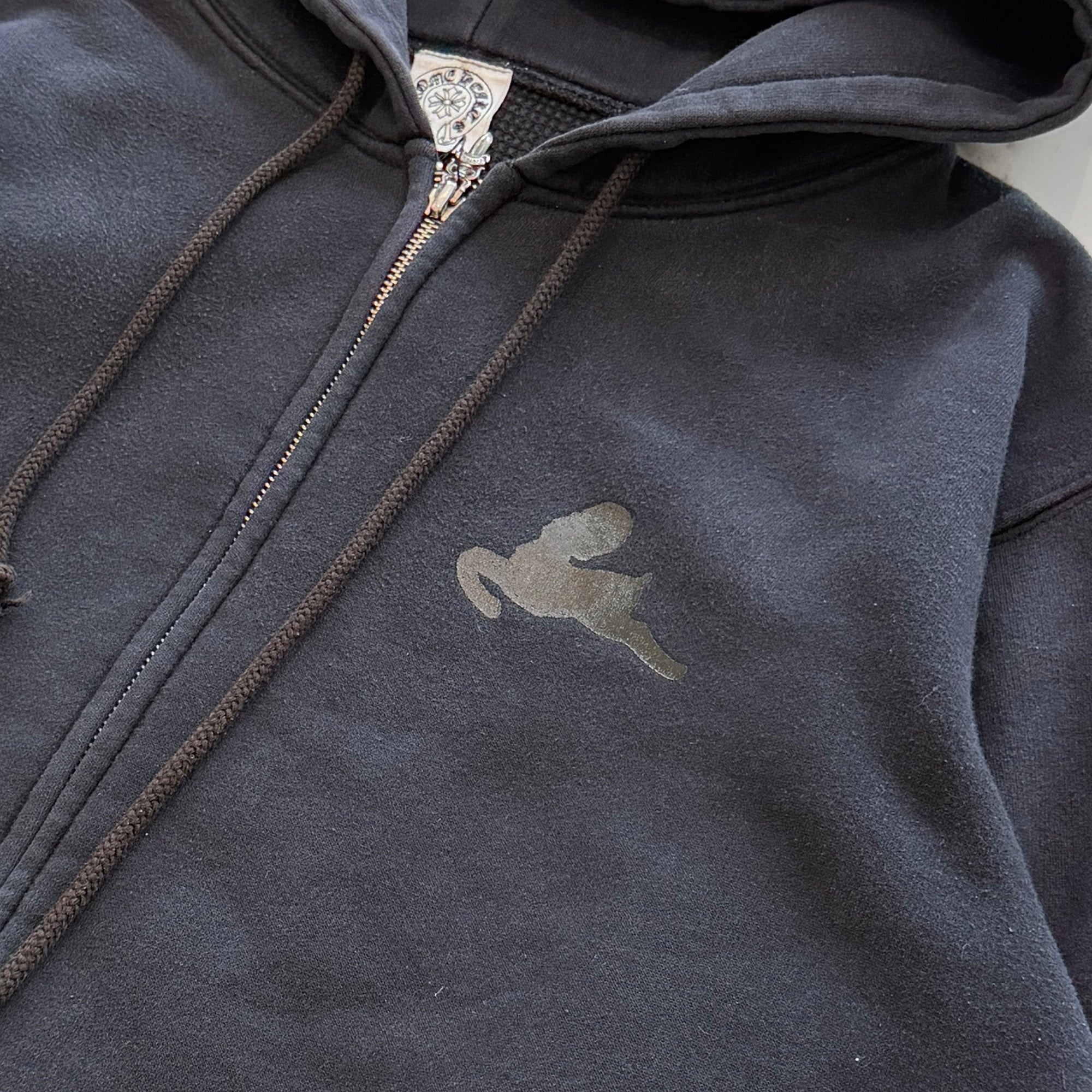 CHROME HEARTS FOTI Harris Teeter Back Knickerbocker Hotel Letter Print Thermal Zip Up Hoodie Size L クロムハーツ フォティ ハリスティーター バックニッカポッカホテル レタープリント サーマル ジップアップ フーディ サイズL