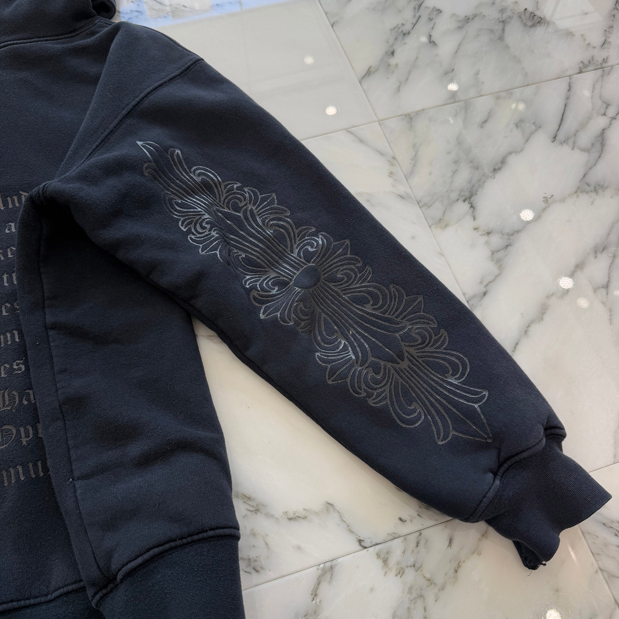 CHROME HEARTS FOTI Harris Teeter Back Knickerbocker Hotel Letter Print Thermal Zip Up Hoodie Size L クロムハーツ フォティ ハリスティーター バックニッカポッカホテル レタープリント サーマル ジップアップ フーディ サイズL