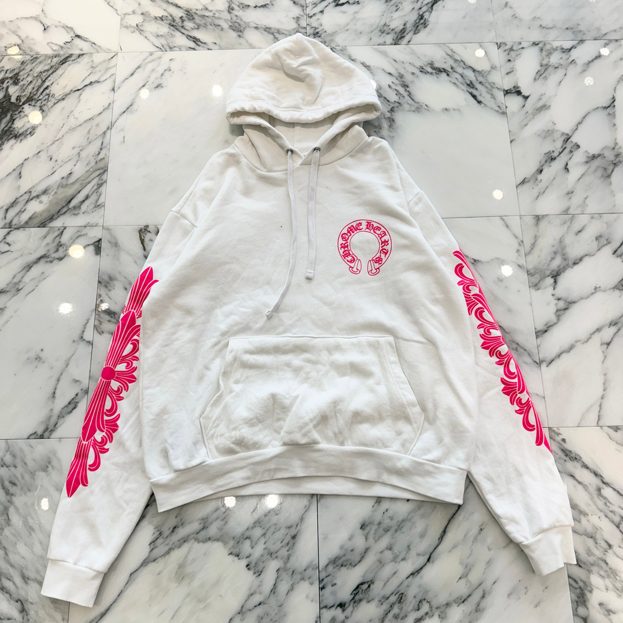 CHROME HEARTS 2025SS Floral Cross Horseshoe Pullover Hoodie Size S クロムハーツ フローラルクロス ホースシュー プルオーバーフーディ サイズS