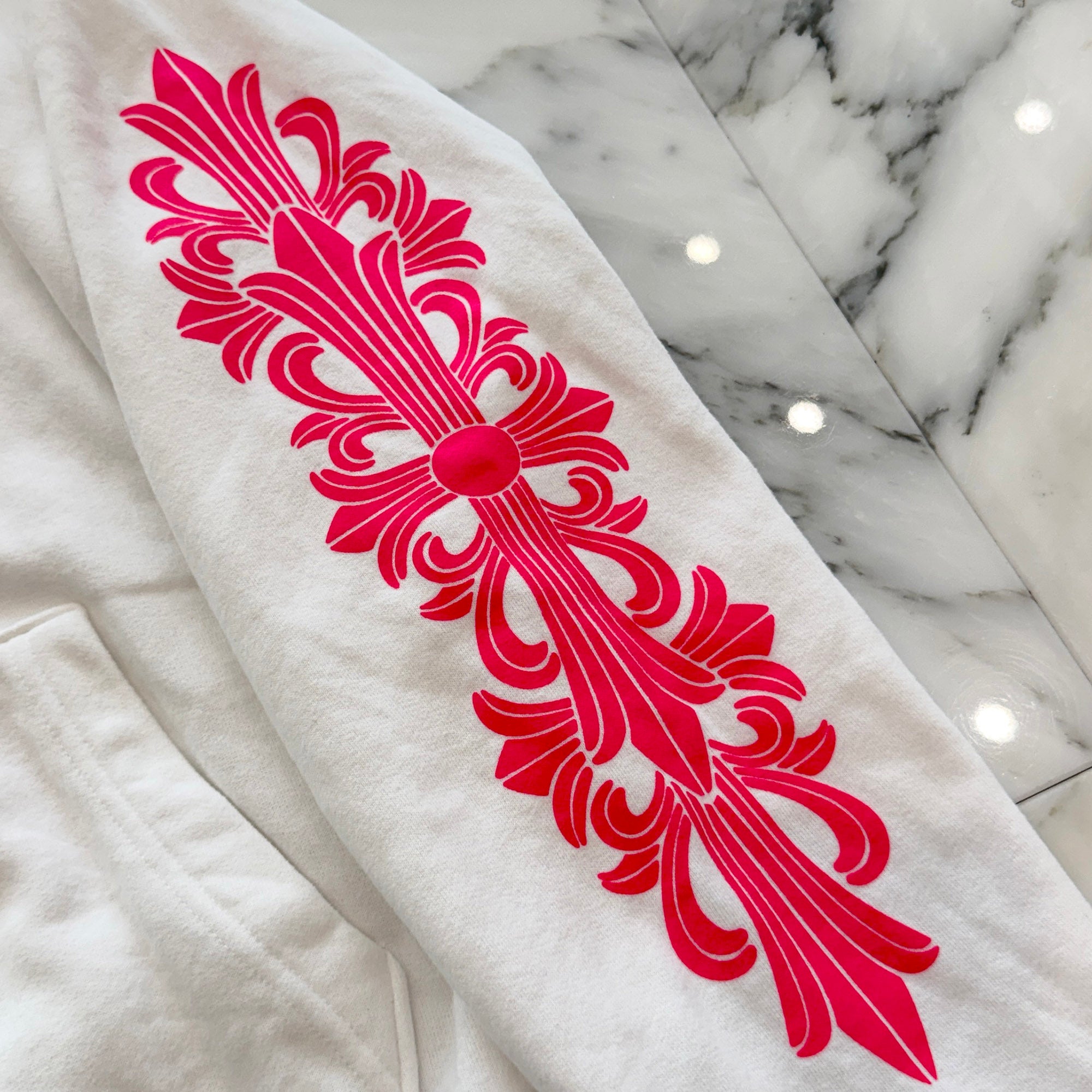 CHROME HEARTS 2025SS Floral Cross Horseshoe Pullover Hoodie Size S クロムハーツ フローラルクロス ホースシュー プルオーバーフーディ サイズS