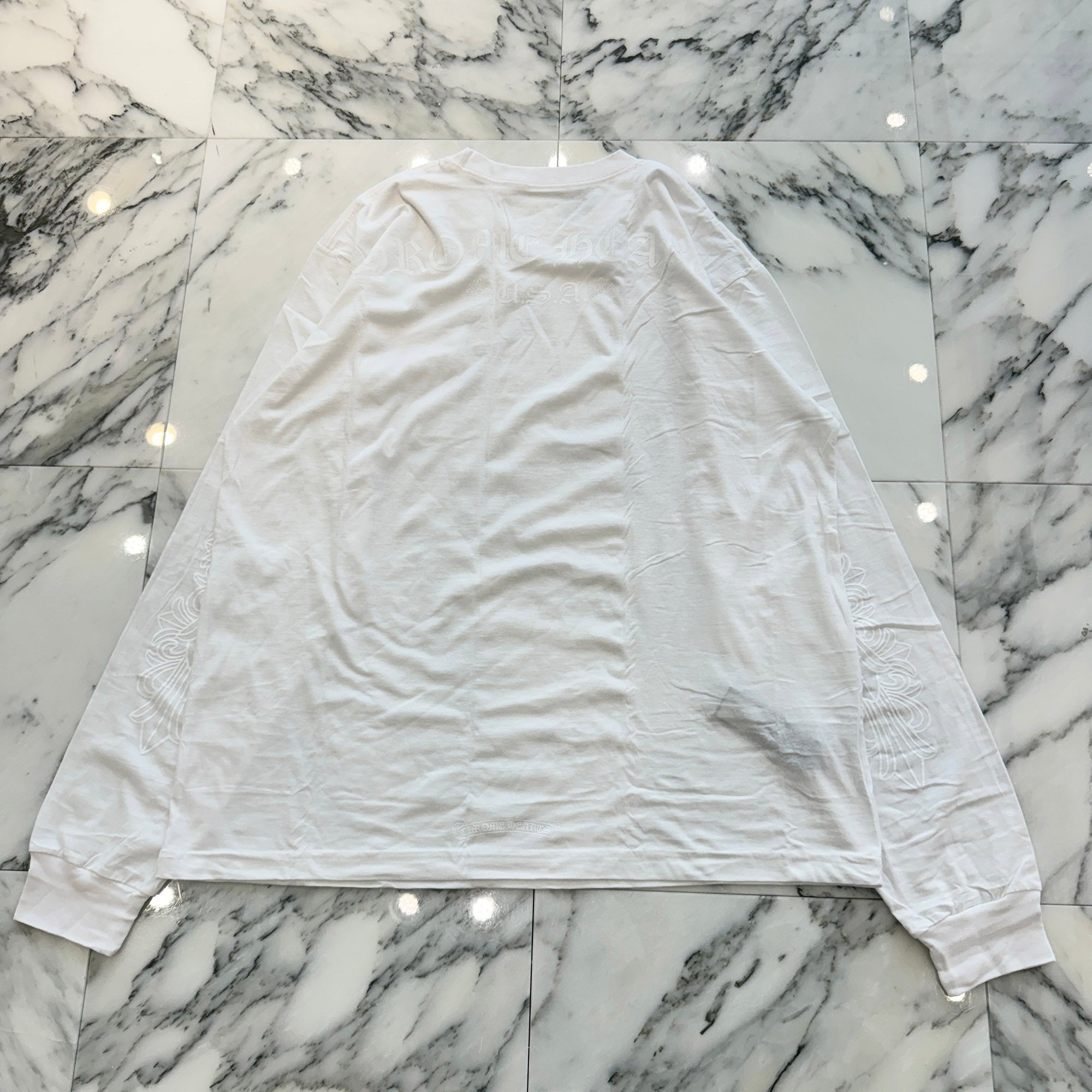CHROME HEAR 2026SS ONLINE Limited Floral Cross Back Arch Logo USA Long Sleeve Tee Size XXL クロムハーツ オンライン限定 フローラルクロス バックアーチ ロゴ USA ロングスリーブ Tシャツ サイズXXL