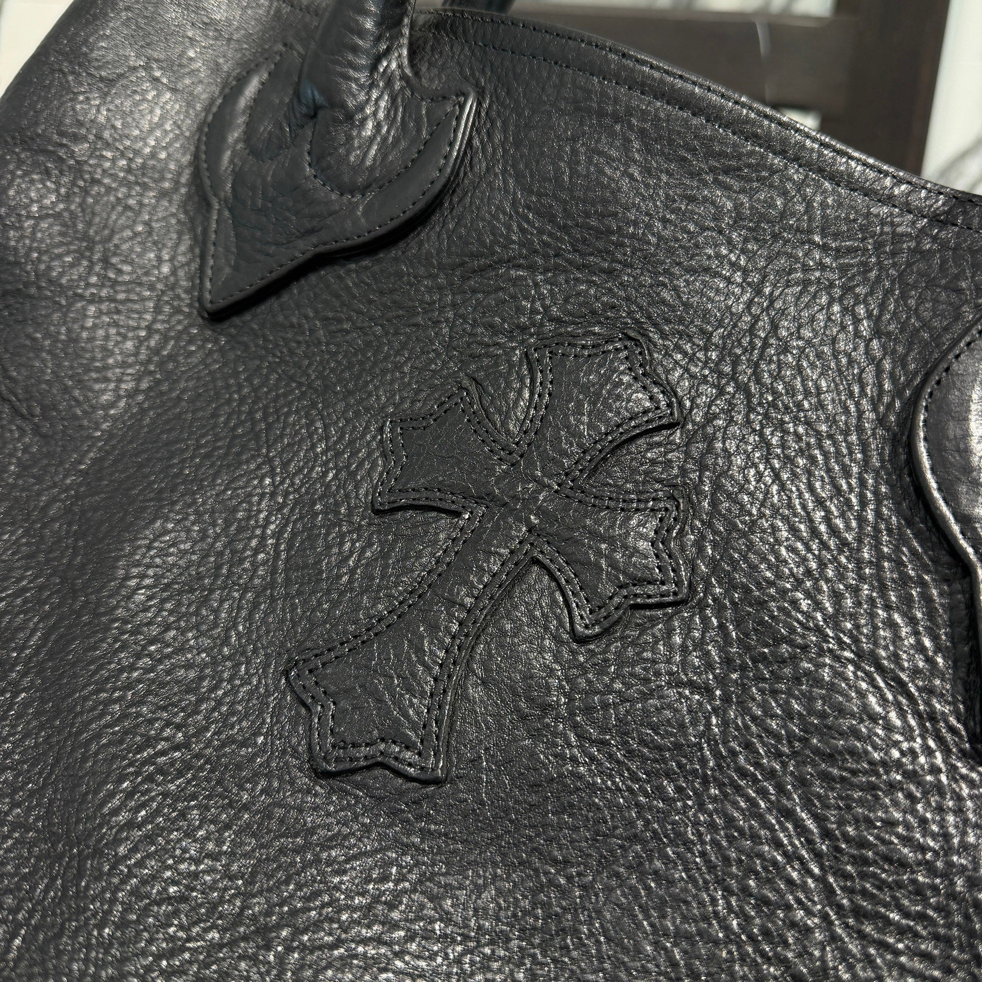 CHROME HEARTS 1 Cross Leather Patch FS Leather Tote Bag クロムハーツ 1クロス レザーパッチ FS レザートートバッグ