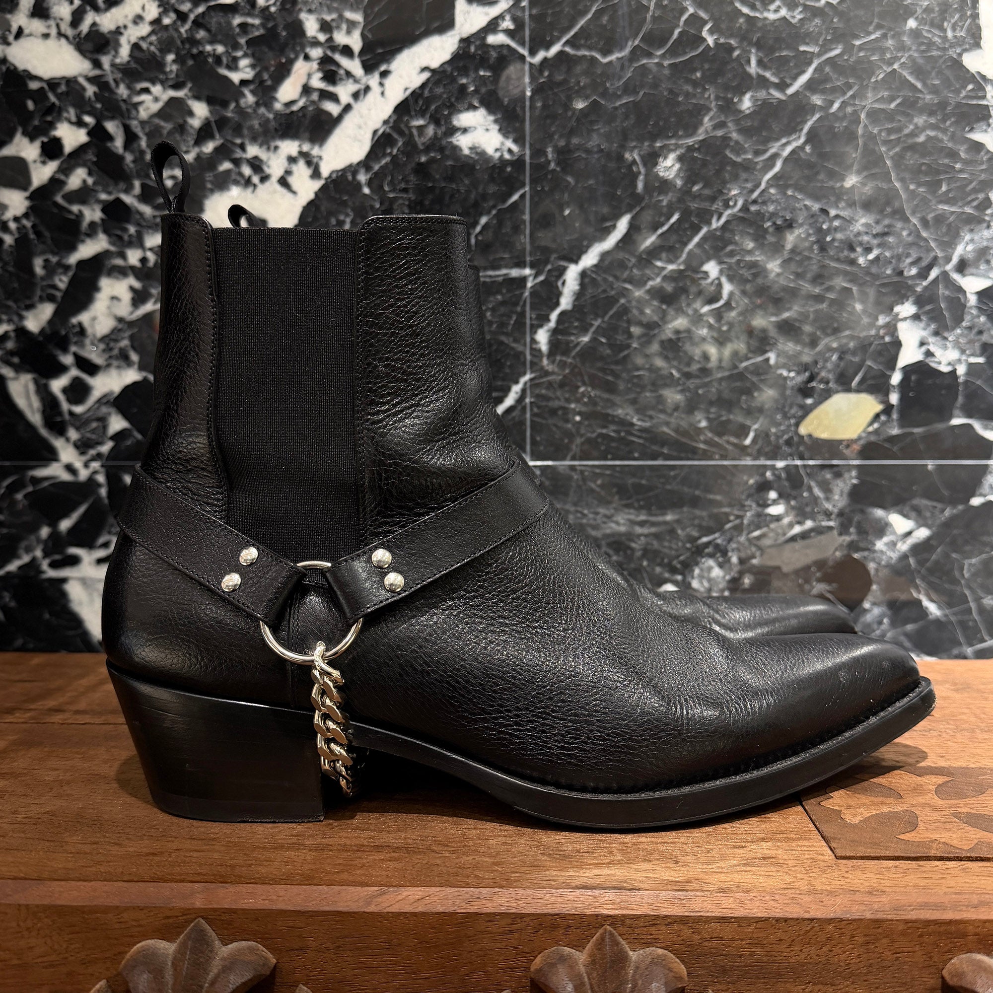 CELINE 2019AW Camargue Biker Chelsea Boots 358513808C.38NO Size 44 (約29.0cm) セリーヌ カマルグ バイカーチェルシーブーツ サイズ44 (約29.0cm)