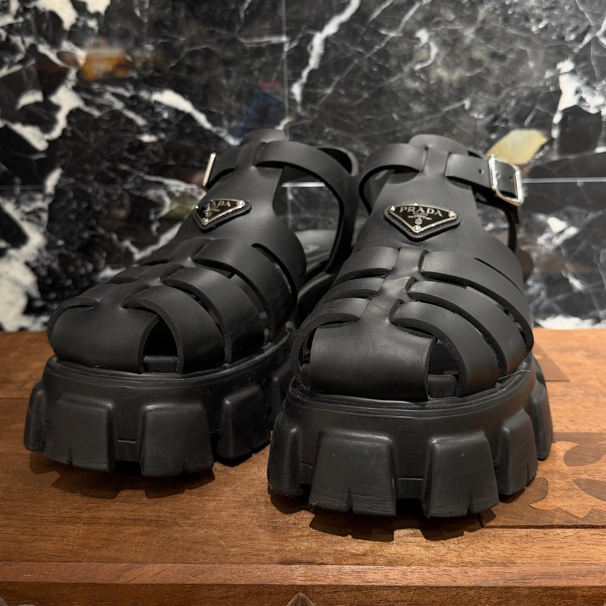 PRADA 2022SS Monolith Rubber Sandals 2X3083_3LKK_F0002 Size 10 (約