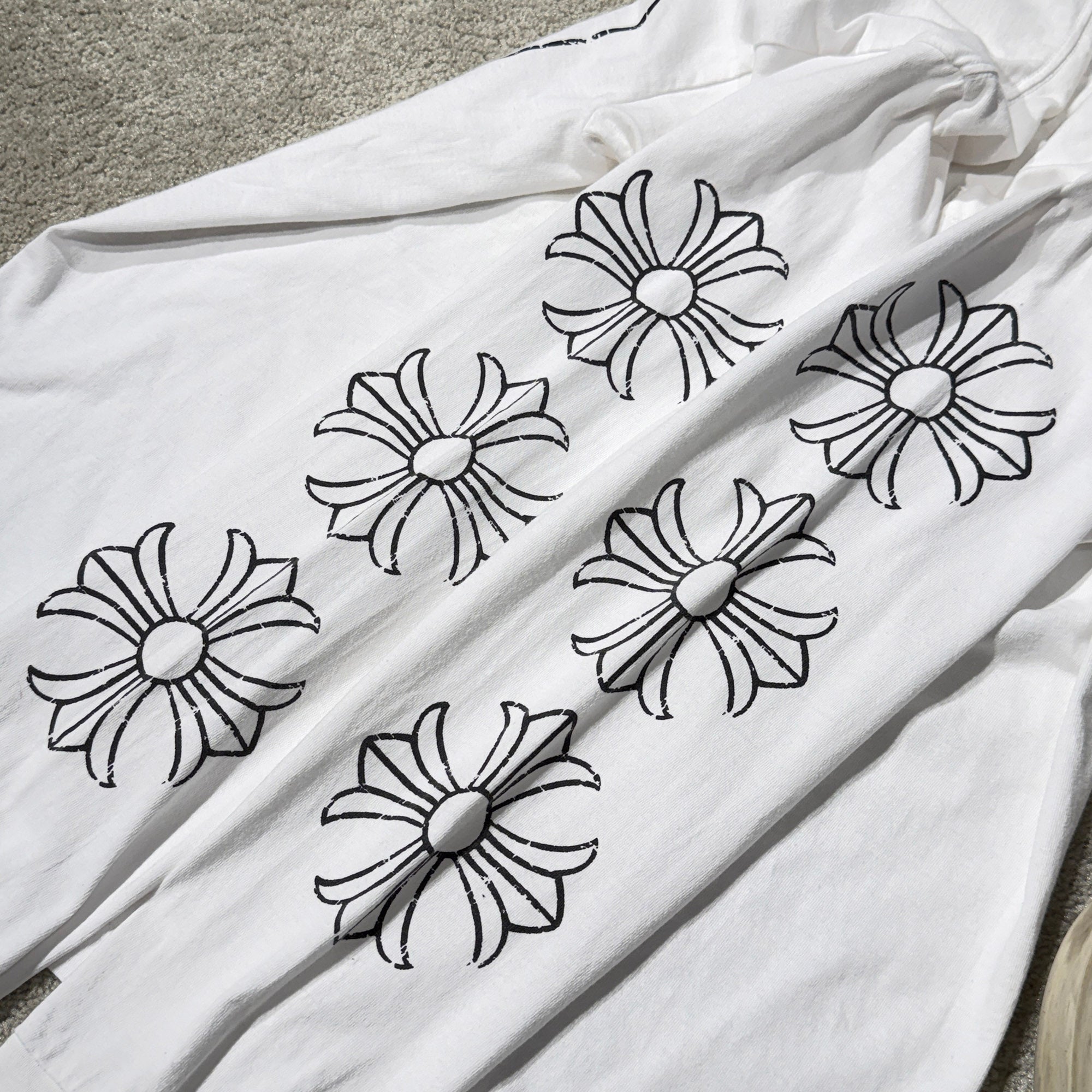 CHROME HEARTS Back Crack Horseshoe Print CH Plus Logo Long Sleeve Tee Size L クロムハーツ バック クラック ホースシュープリント CHプラス ロゴ ロングスリーブ Tシャツ サイズL