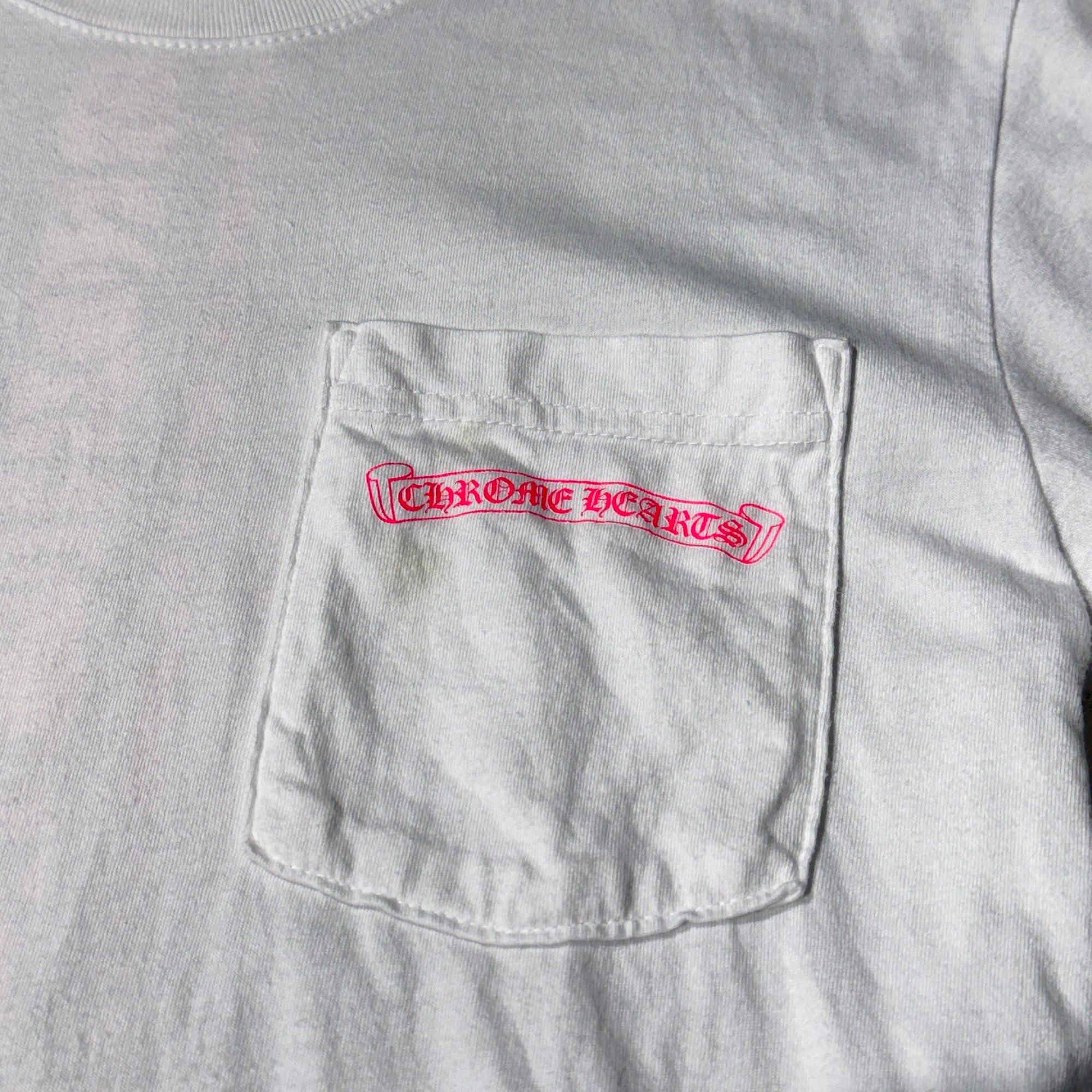 CHROME HEARTS Pink Made In Hollywood Vertical Logo Tee Size S クロムハーツ ピンク メイドインハリウッド ヴァーティカルロゴ Tシャツ サイズS
