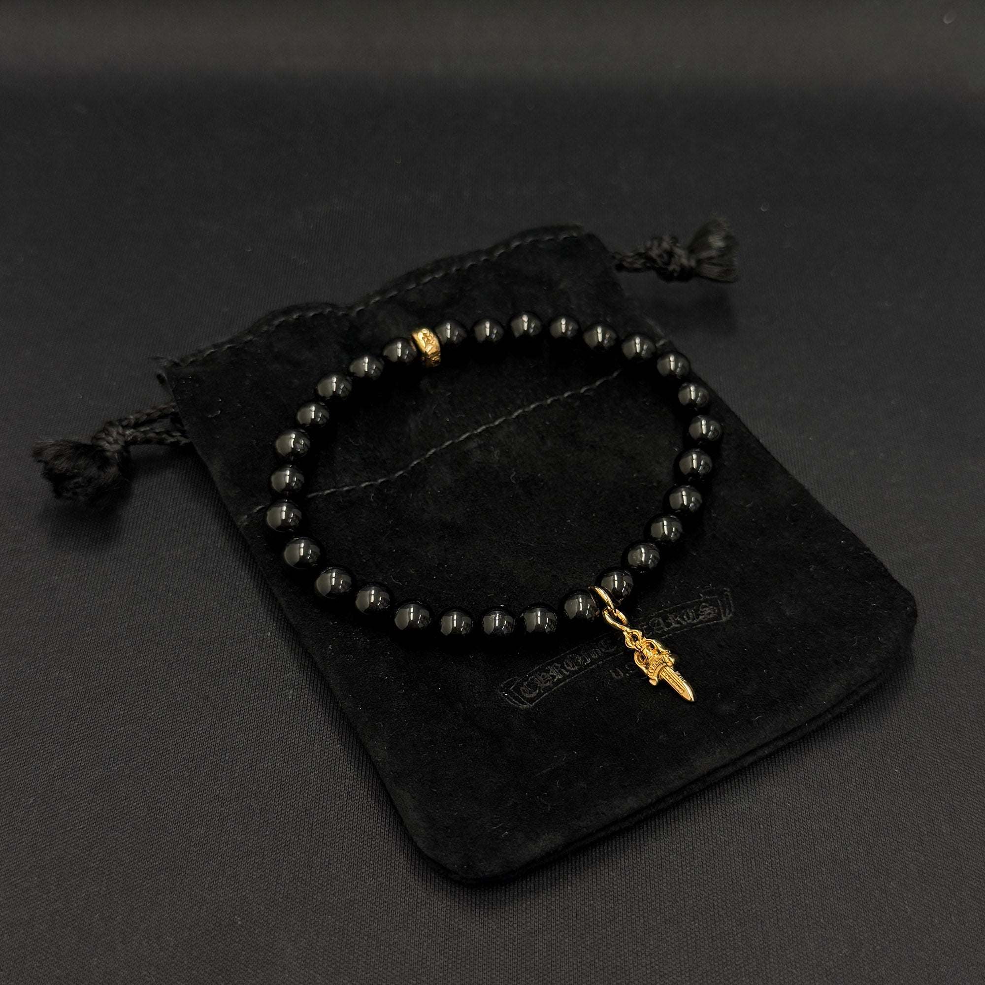 CHROME HEARTS 22K CH Logo Dagger Beads Bracelet クロムハーツ 22K CHロゴ ダガー ビーズブレスレット