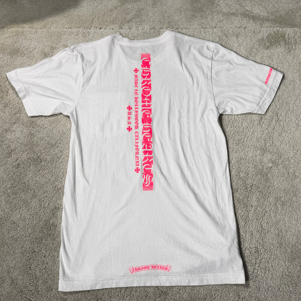 CHROME HEARTS Pink Made In Hollywood Vertical Logo Tee Size S クロムハーツ ピンク メイドインハリウッド ヴァーティカルロゴ Tシャツ サイズS