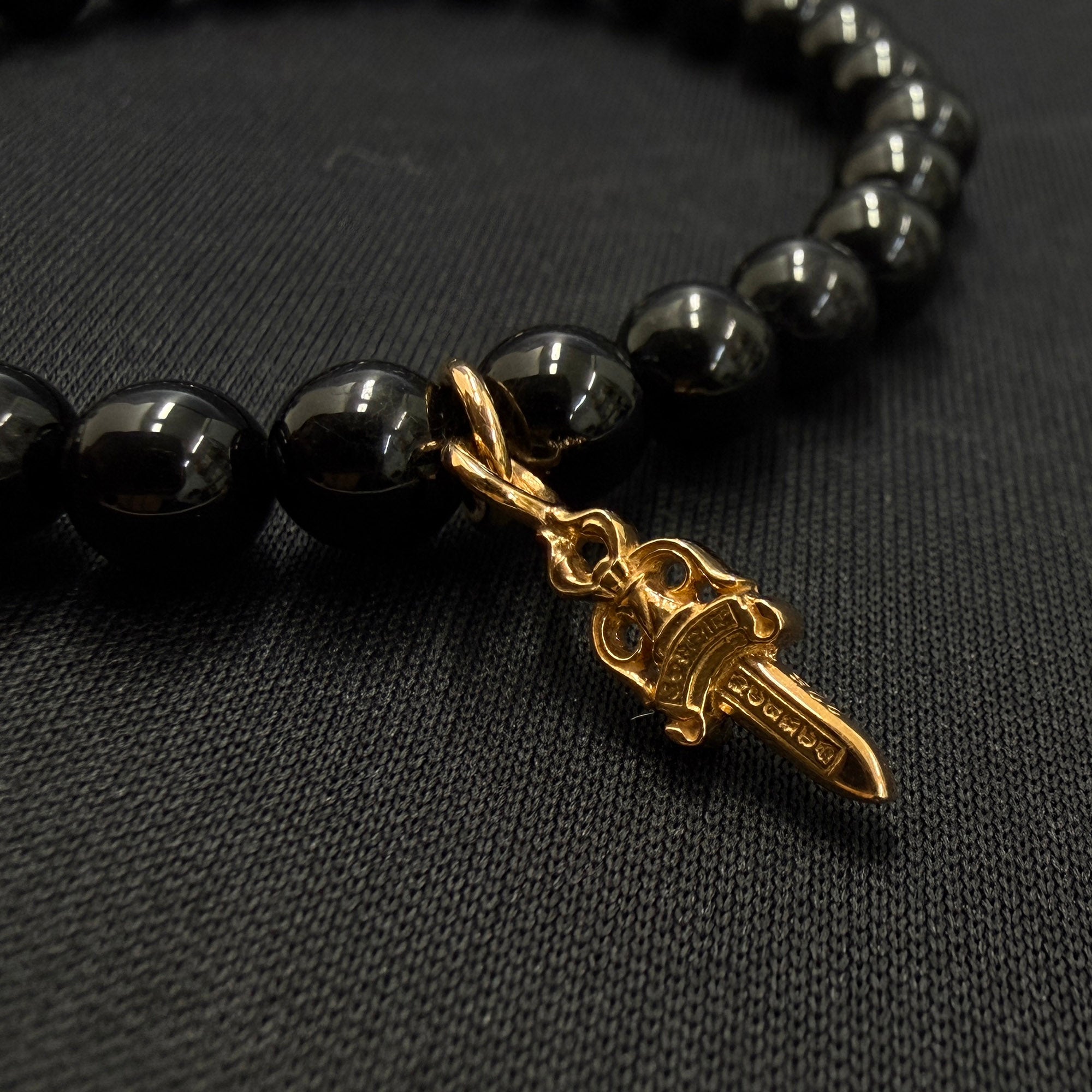 CHROME HEARTS 22K CH Logo Dagger Beads Bracelet クロムハーツ 22K CHロゴ ダガー ビーズブレスレット