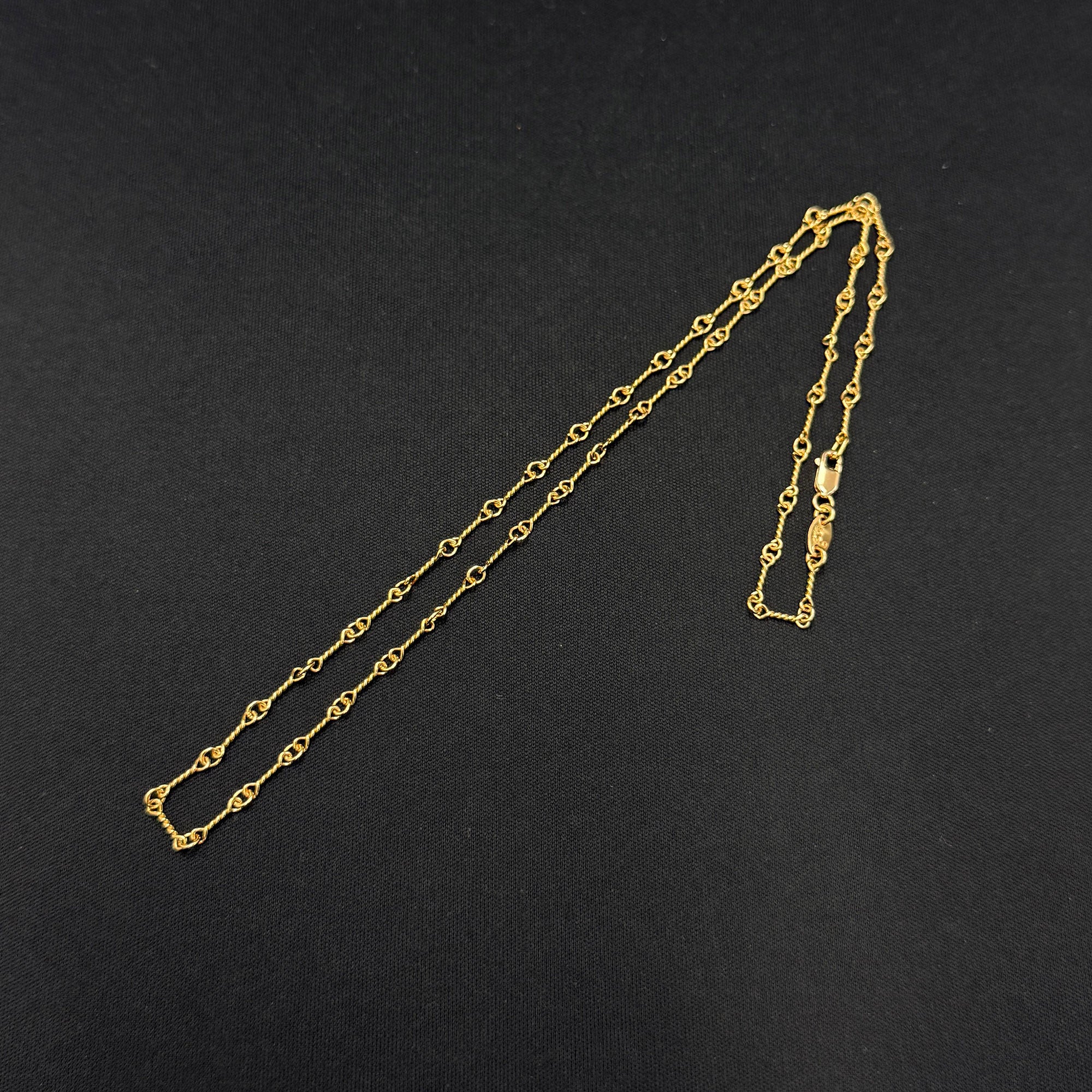 CHROME HEARTS 22K Twist Chain Necklace Size 18 Inch クロムハーツ 22K ツイストチェーン ネックレス サイズ 18インチ