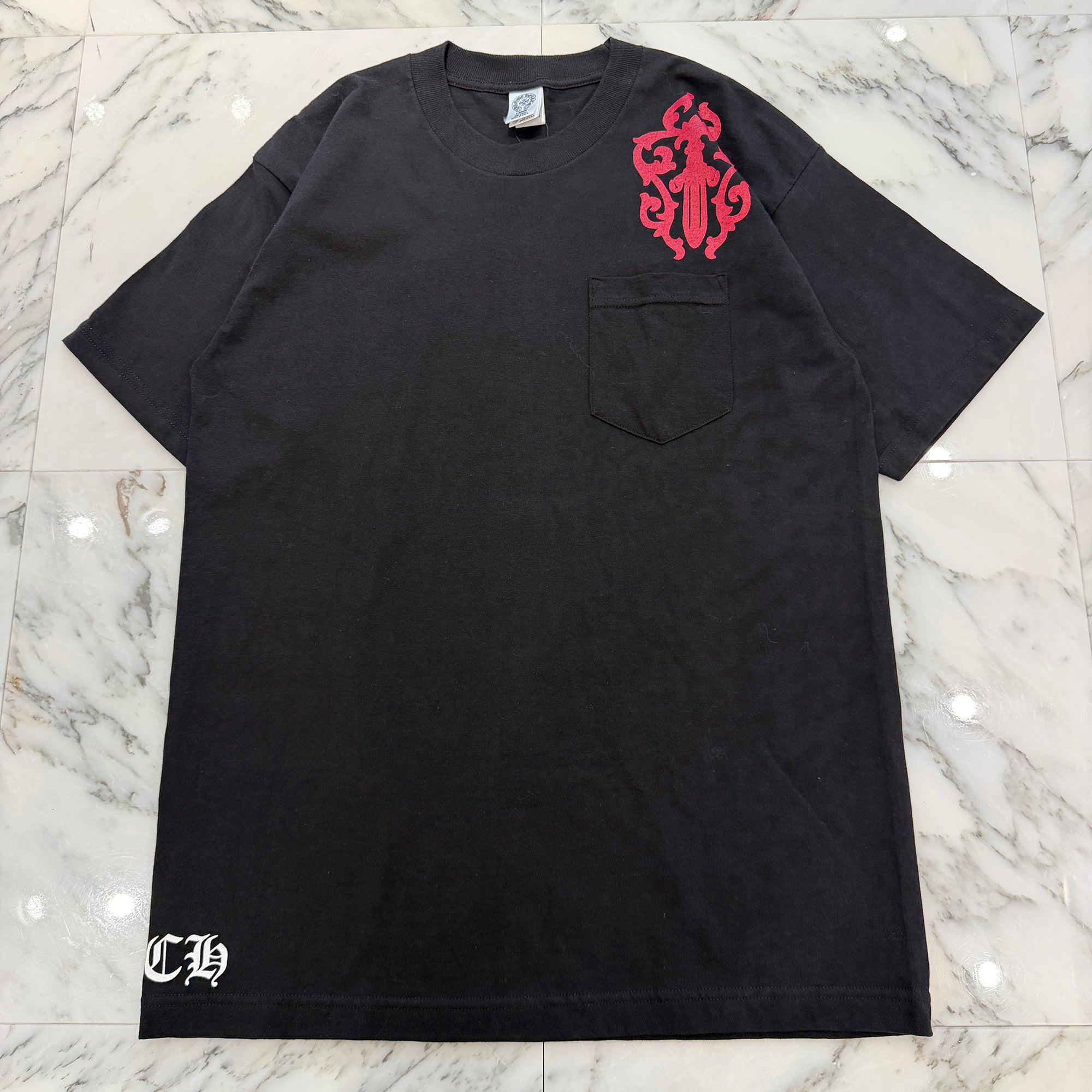 CHROME HEARTS Shoulder Vine Dagger Back Cemetery Cross Print Tee Size L クロムハーツ ショルダーヴァインダガー バックセメタリークロスプリントTシャツ サイズL