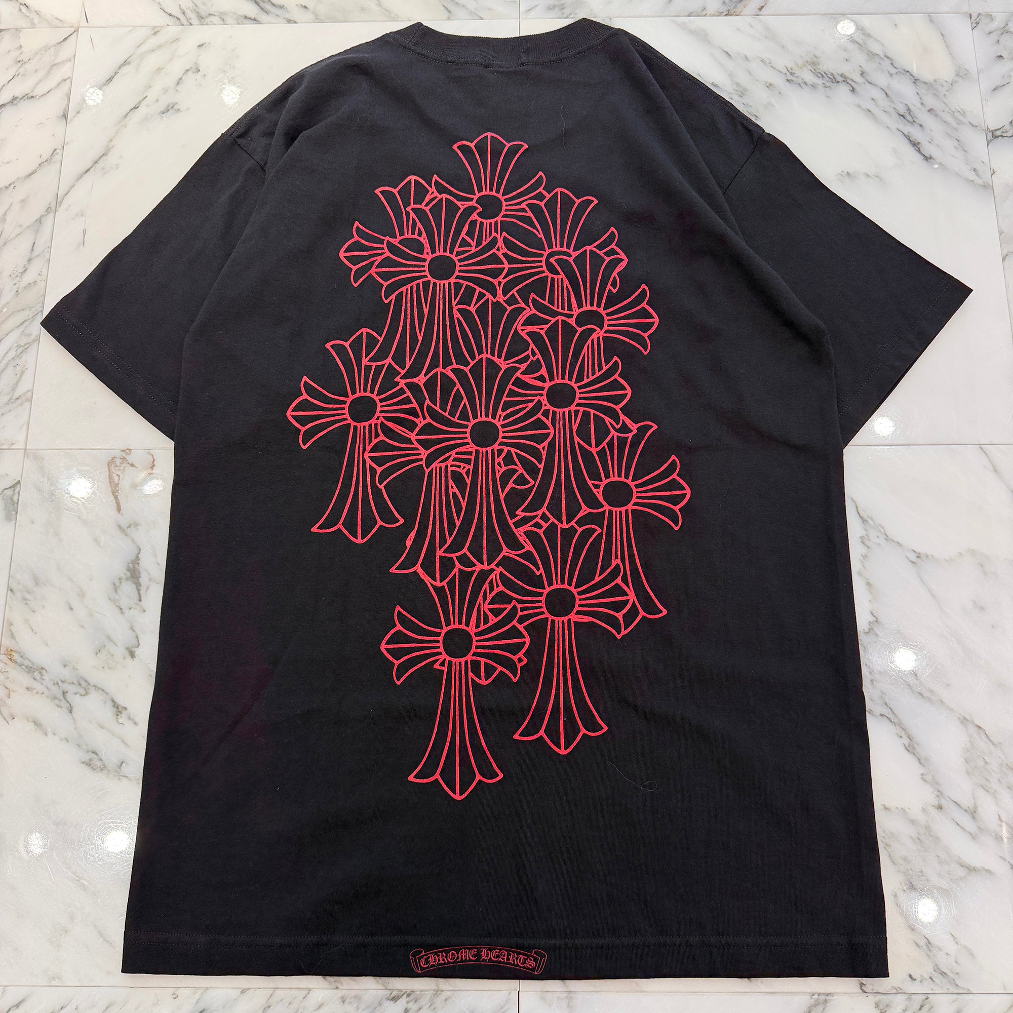 CHROME HEARTS Shoulder Vine Dagger Back Cemetery Cross Print Tee Size L クロムハーツ ショルダーヴァインダガー バックセメタリークロスプリントTシャツ サイズL
