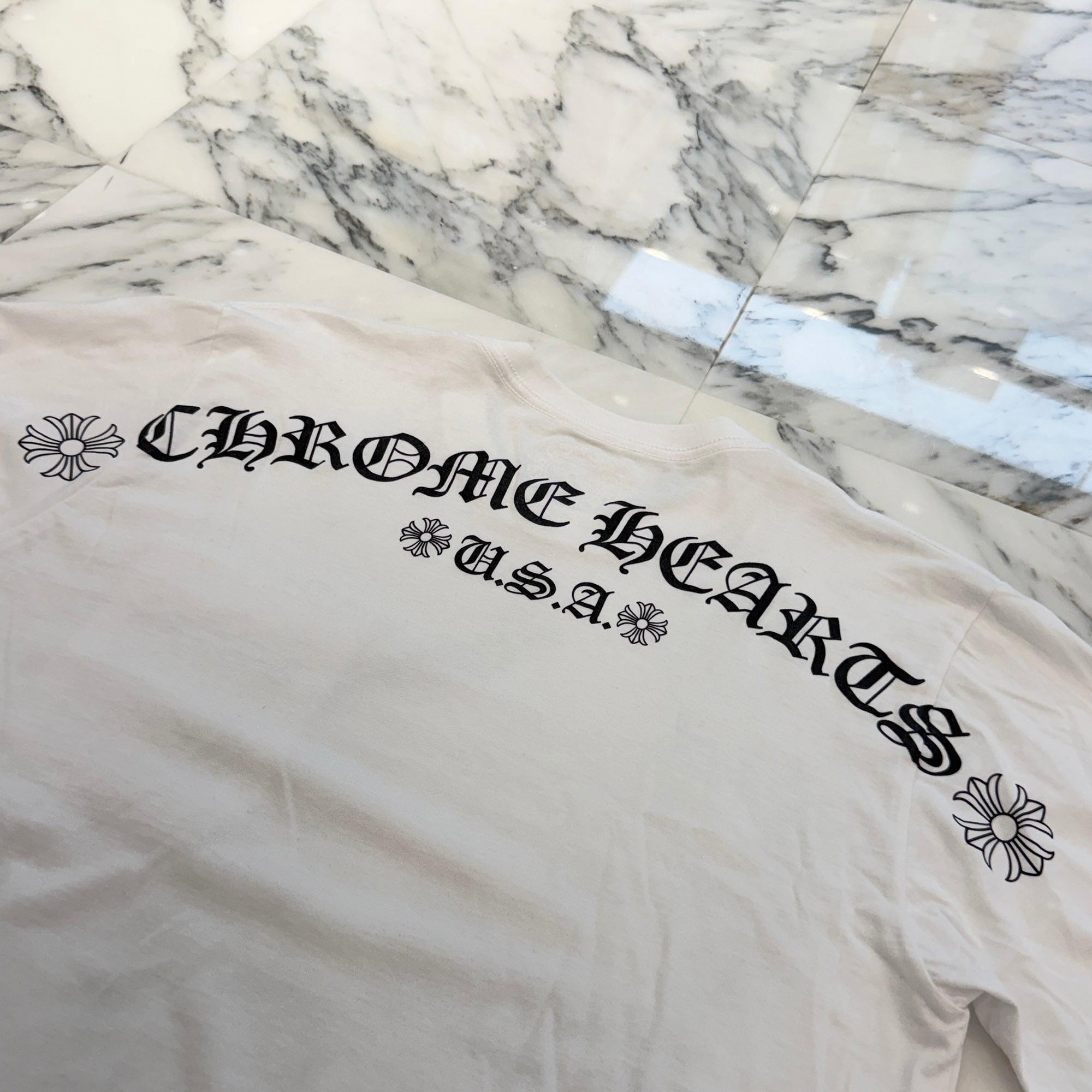 CHROME HEARTS Back Arch Logo USA Long Sleeve Tee Size M クロムハーツ バックアーチロゴ USA ロングスリーブTシャツ サイズM