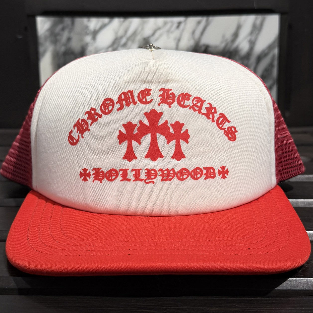 CHROME HEARTS King Taco Hollywood Limited Trucker Cap  Size ONE SIZE (53-60) クロムハーツ キングタコ ハリウッド トラッカーキャップ メッシュキャップ サイズ ONE SIZE (53-60)