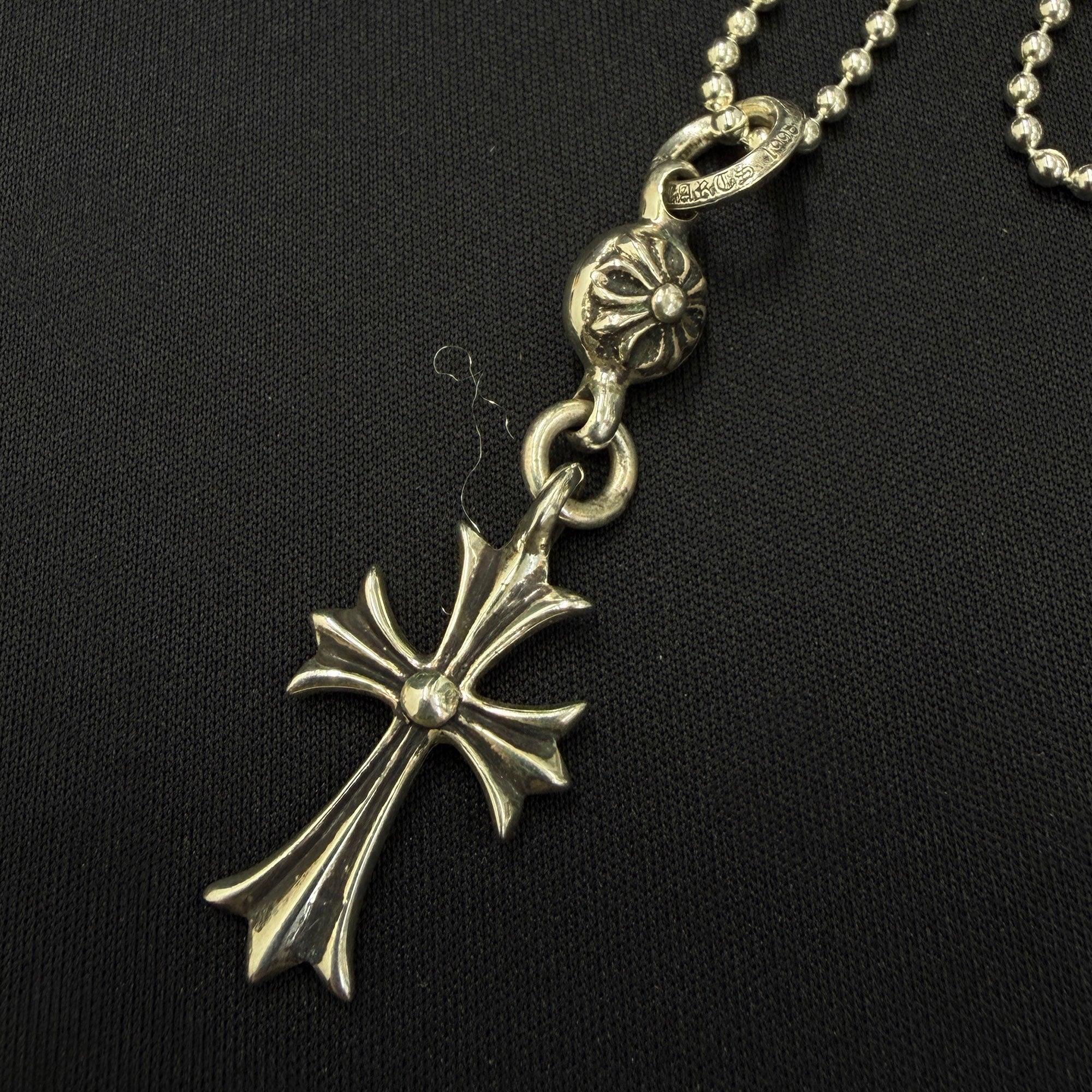 CHROME HEARTS 1 Ball Tiny Cross Charm Pendant Top × BallChain クロムハーツ 1 ボール タイニークロス チャーム ペンダントトップ×ボールチェーン