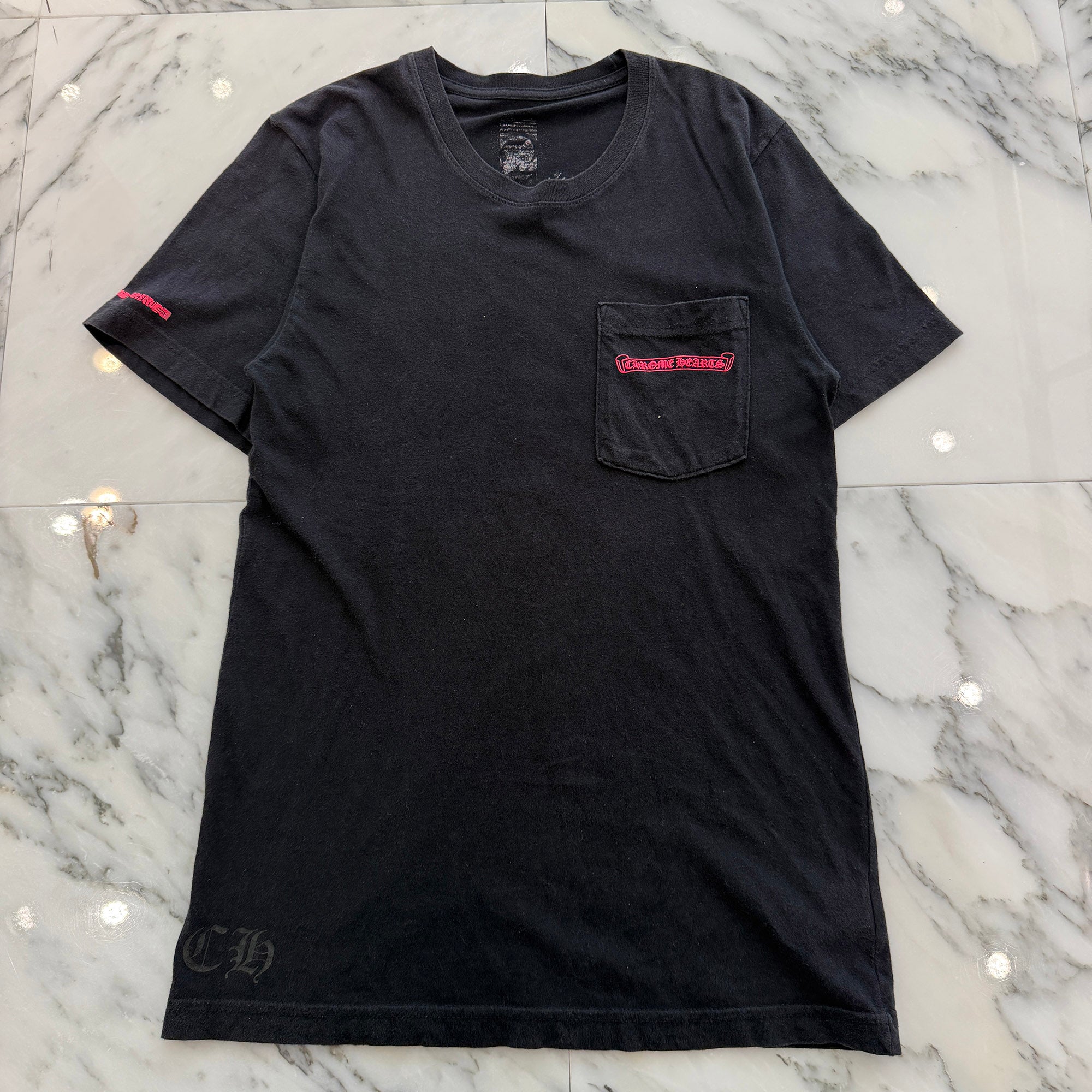 CHROME HEARTS Pink Made in Hollywood Vertical Logo Tee Size S クロムハーツ ピンク メイドインハリウッド ヴァーティカルロゴ Tシャツ サイズS